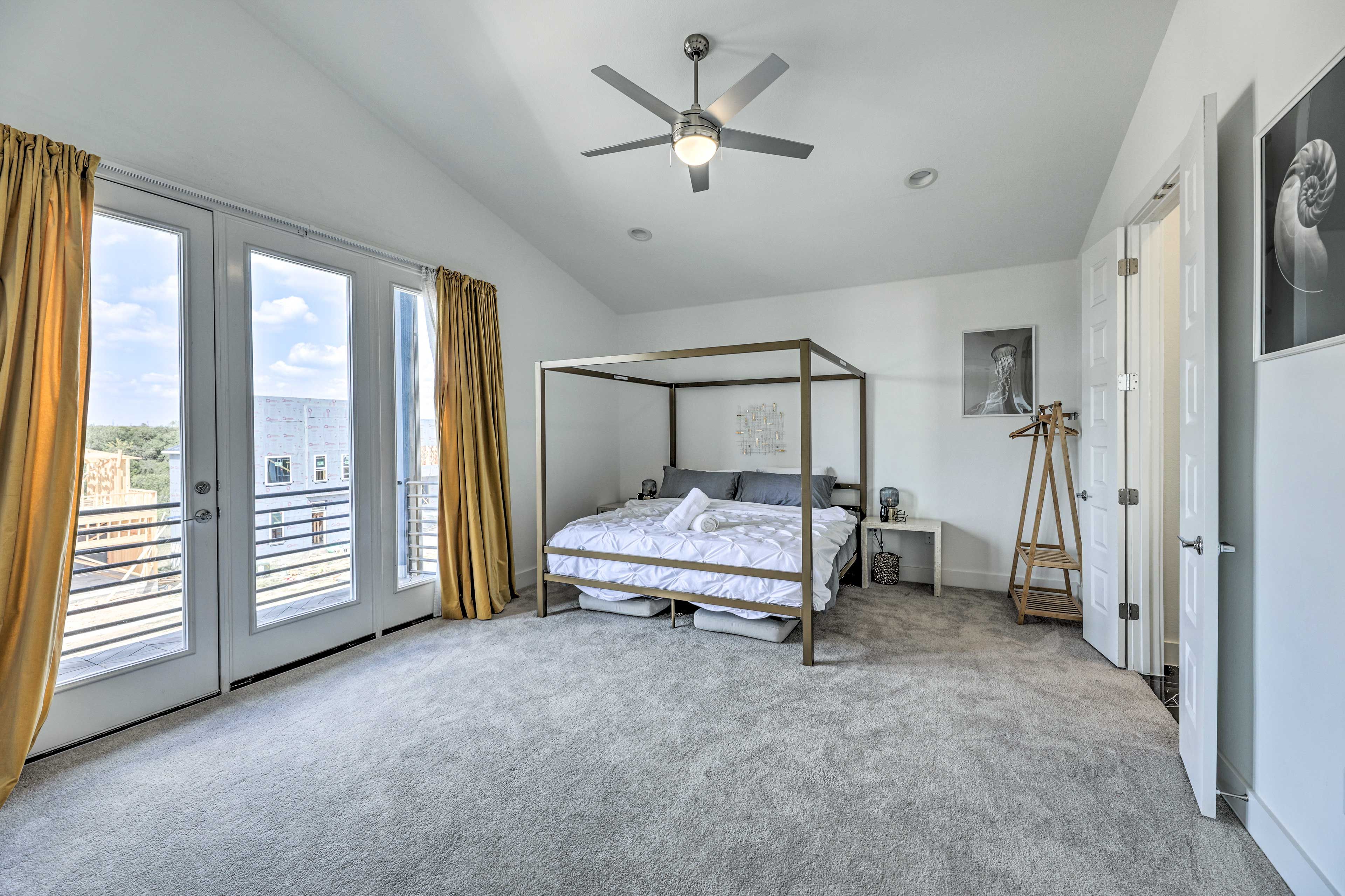 Bedroom 1 | King Bed | L:inens Provided | Private Balcony Access