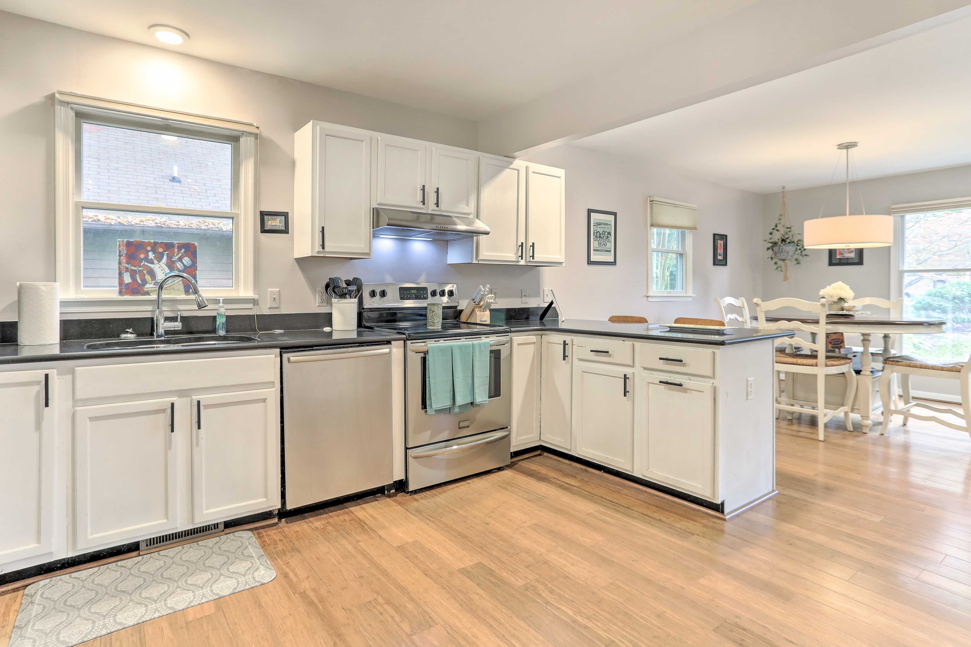 Kitchen | 1st Floor | Fully Equipped | Coffee Maker | Stainless Steel Appliances