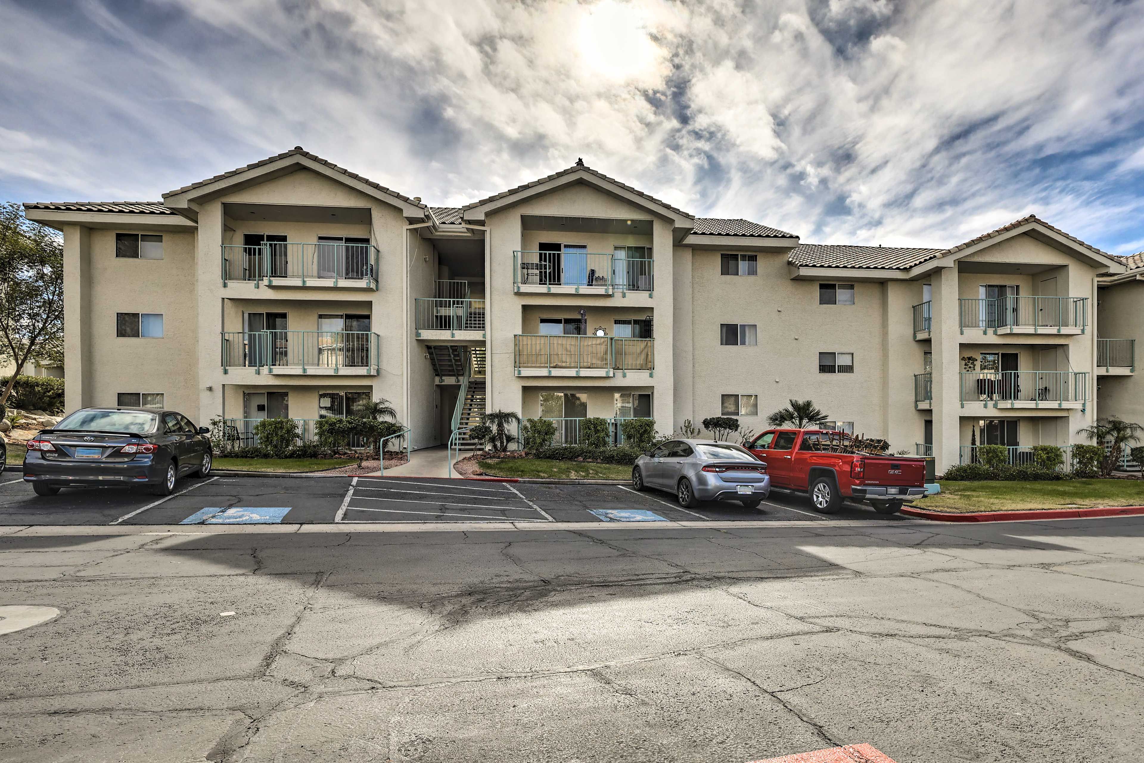 Condo Exterior | Parking | Designated Covered Parking Spot (1 Vehicle)