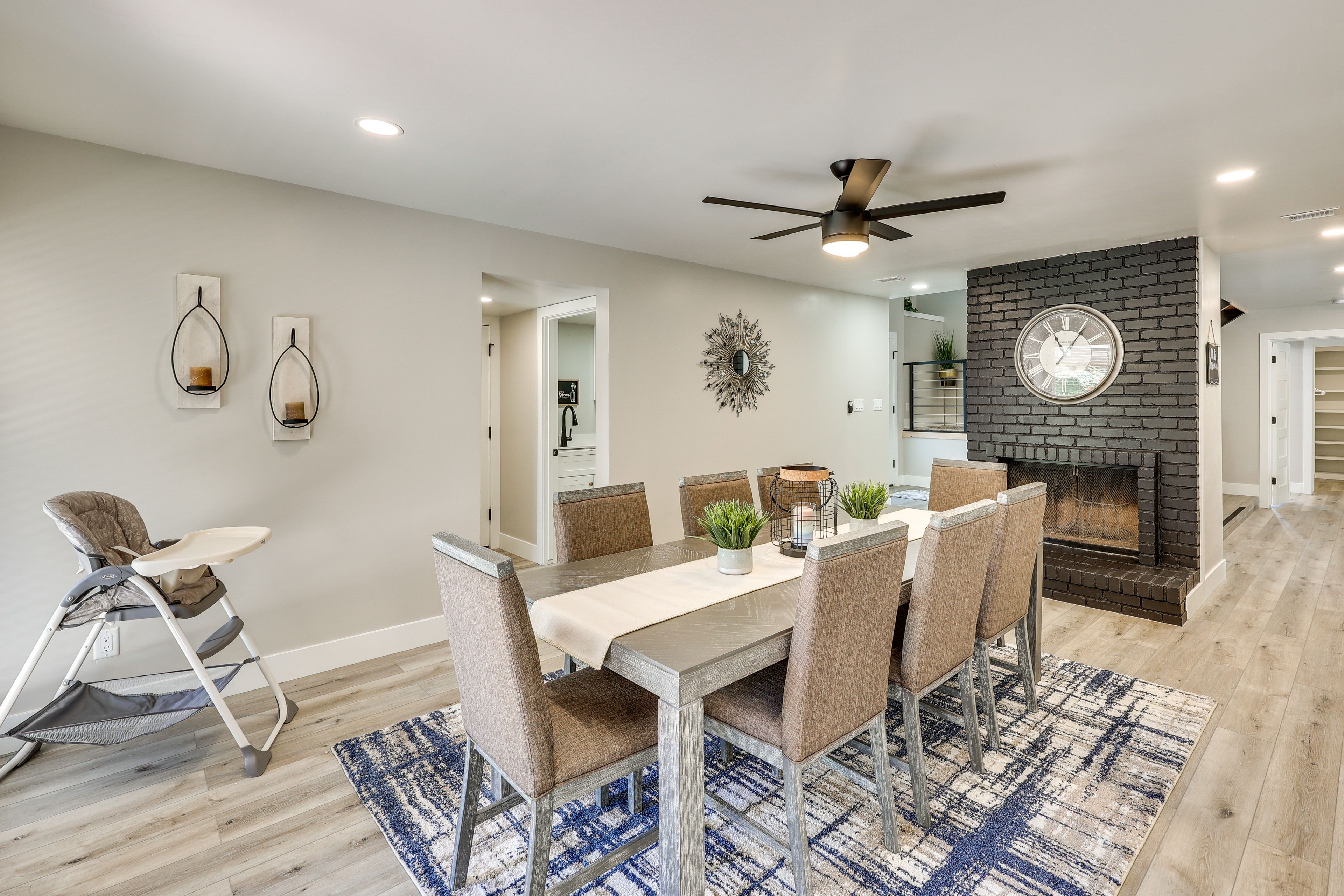 Dining Room | 1st Floor | High Chair | Fireplace