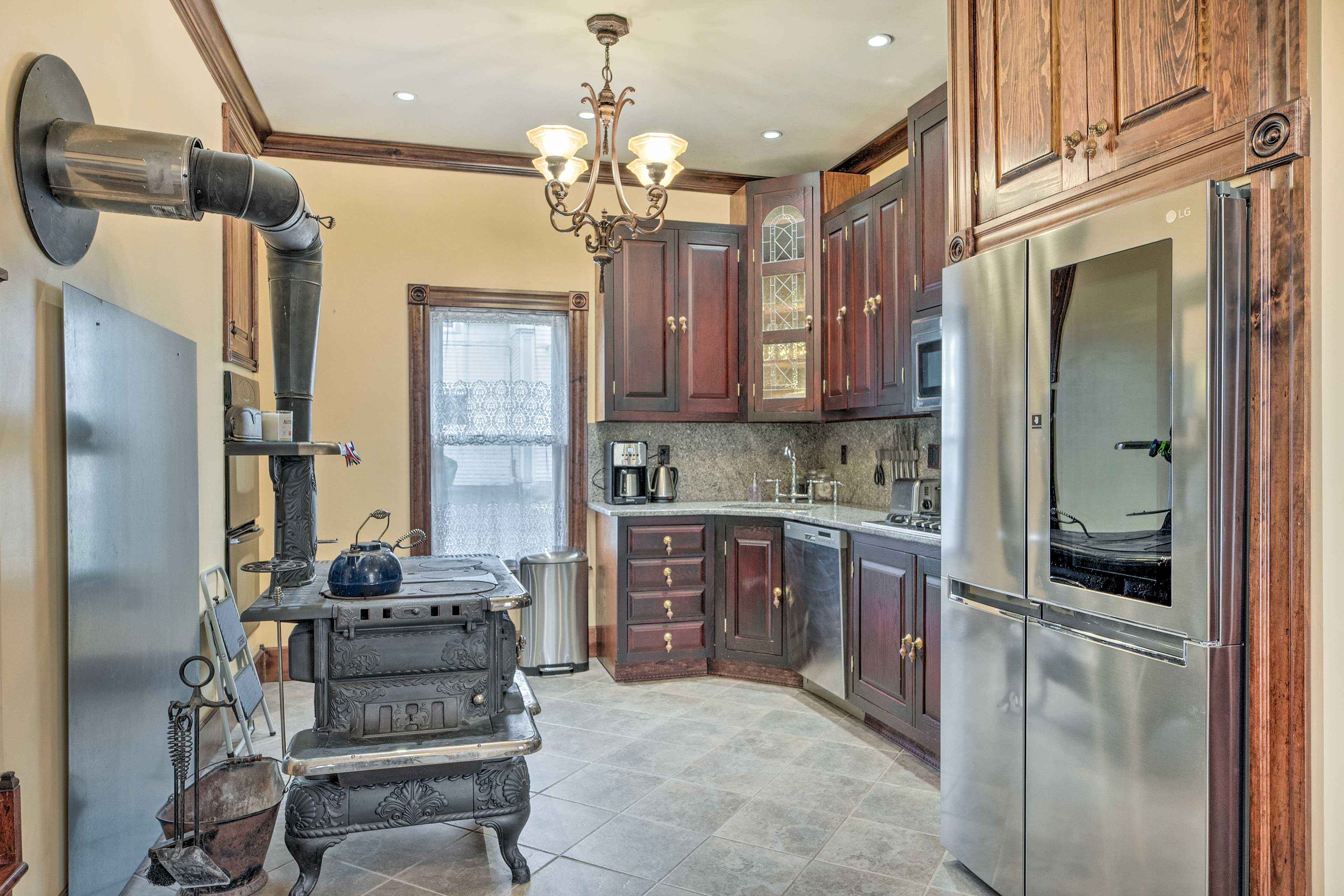Kitchen | Blender | Coffee Maker | Wood-Burning Stove