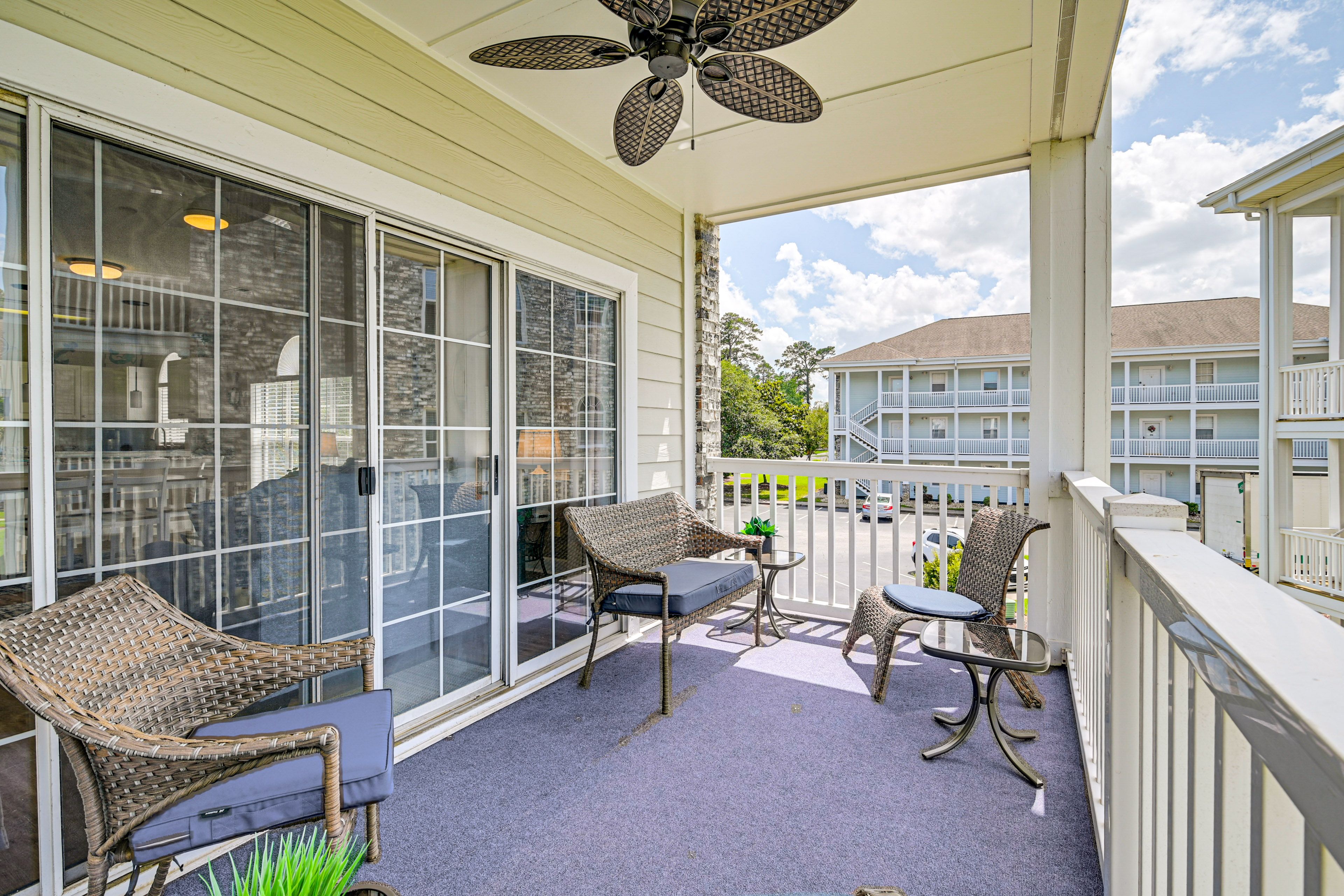 Private Balcony | Views of Myrtle Wood Golf Club