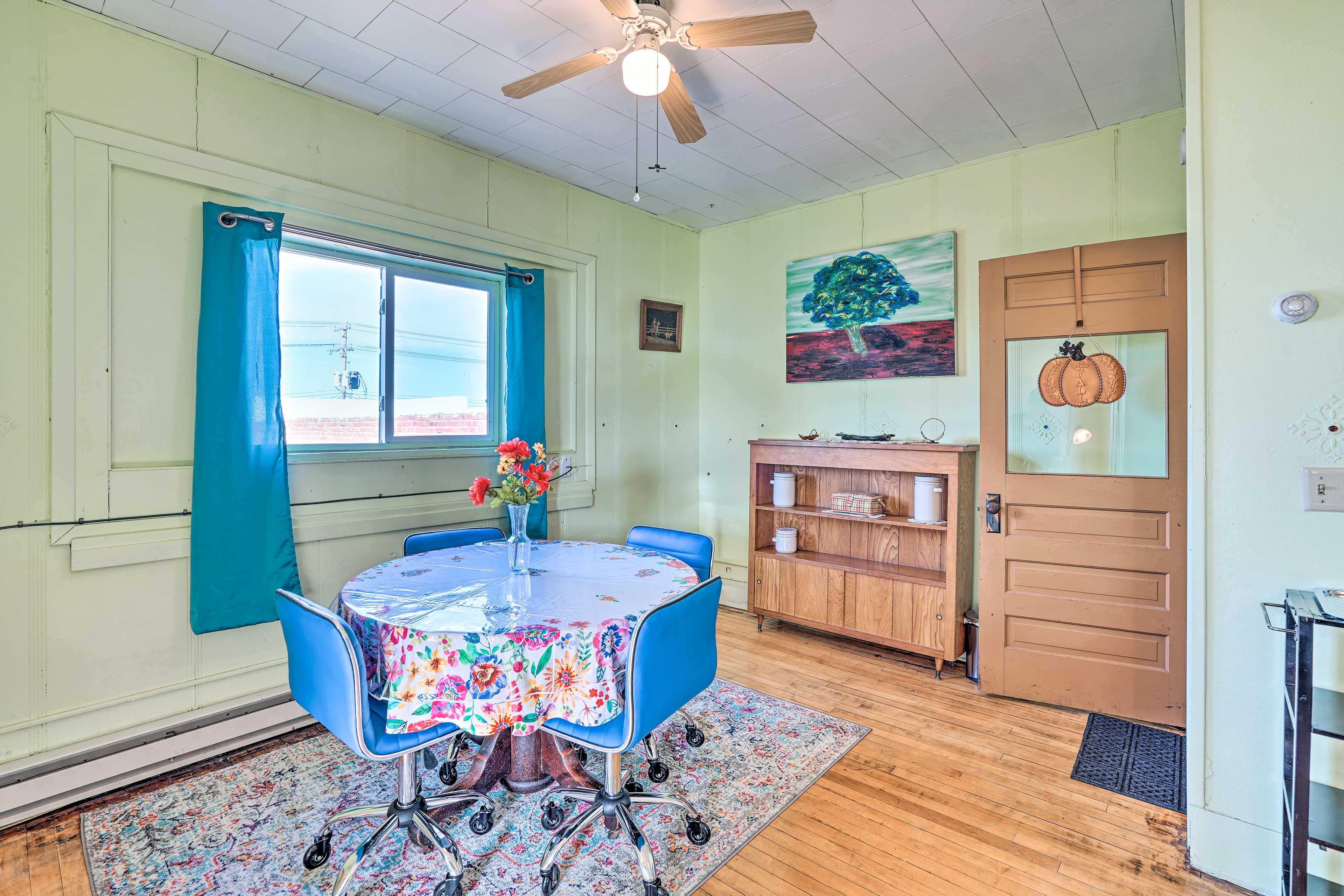 Dining Room | Free WiFi | Seasonal Window A/C Units | Ceiling Fans