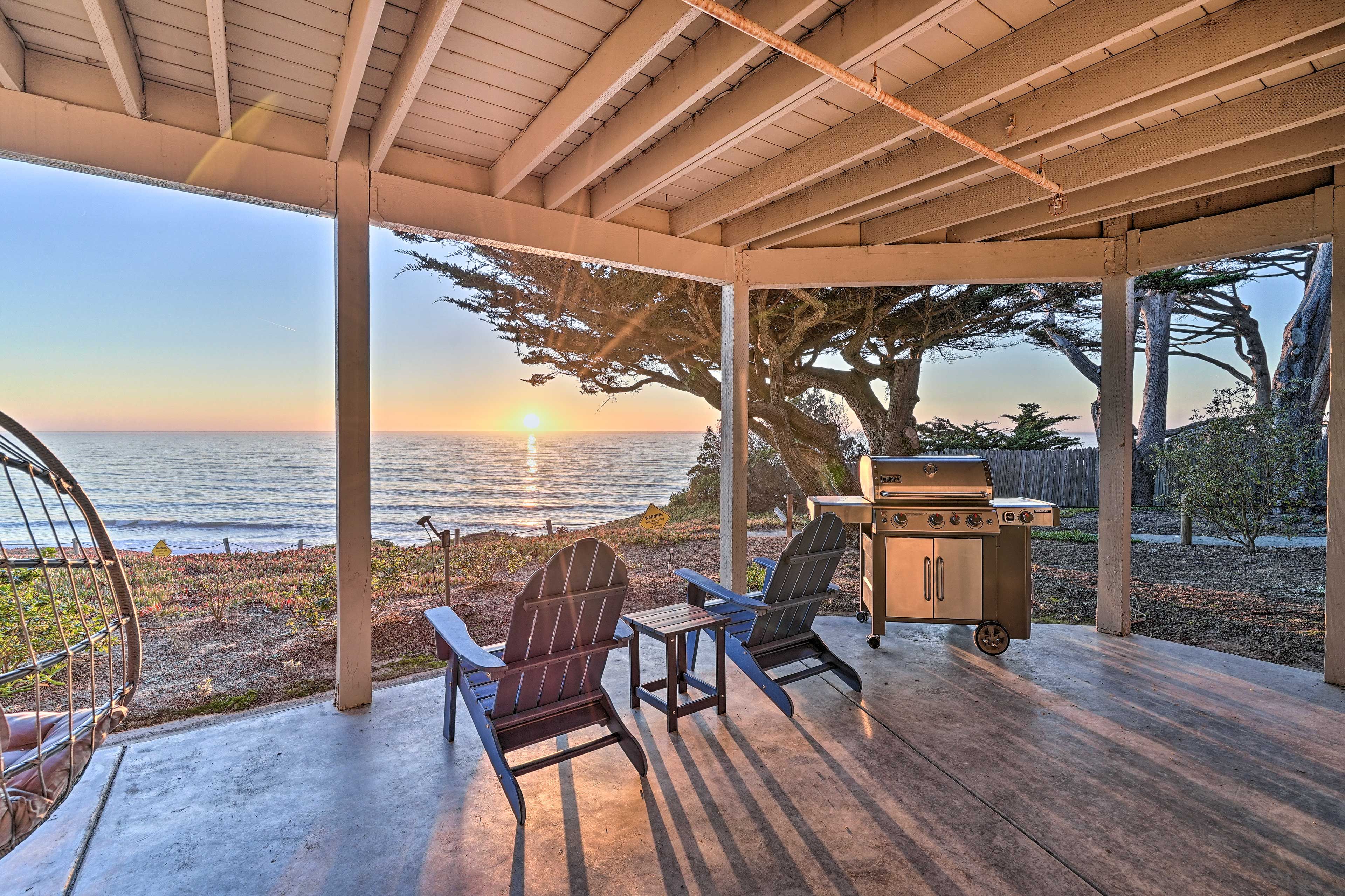 Covered Patio | Gas Grill | Seated Swing | Sunset Views