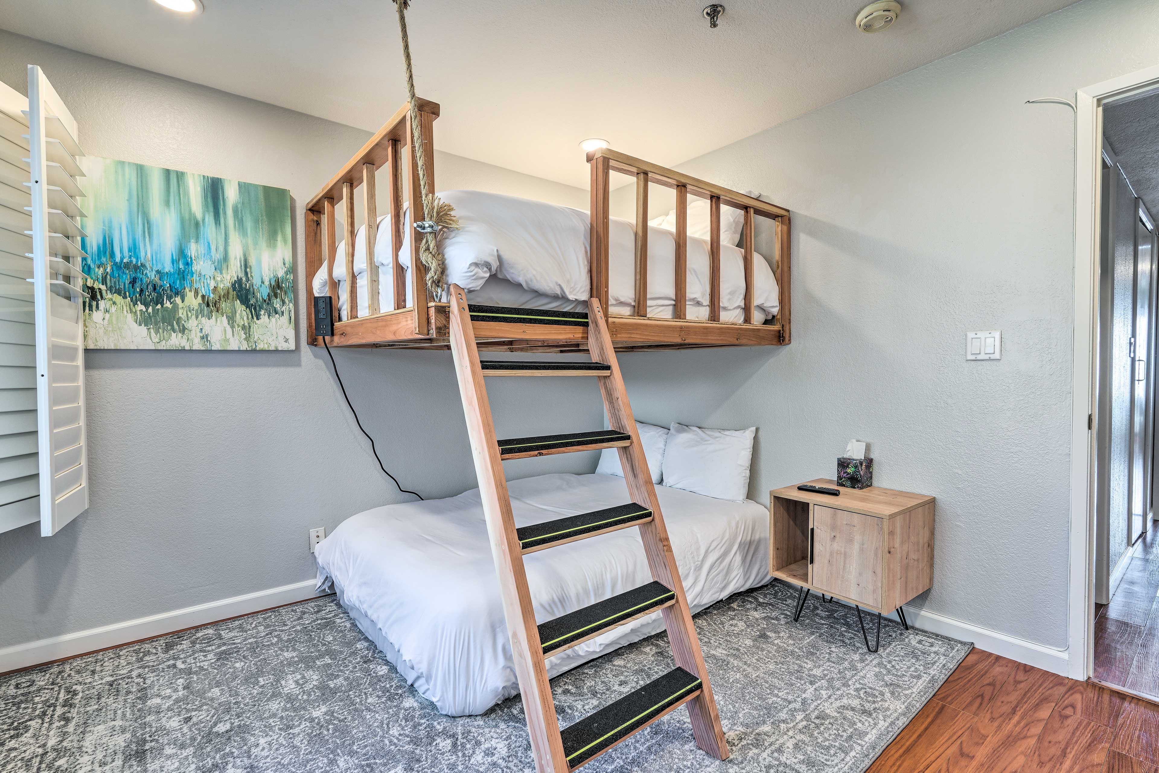 Bedroom 2 | Main Level | Full Bed | Full Lofted Bed | Smart TV