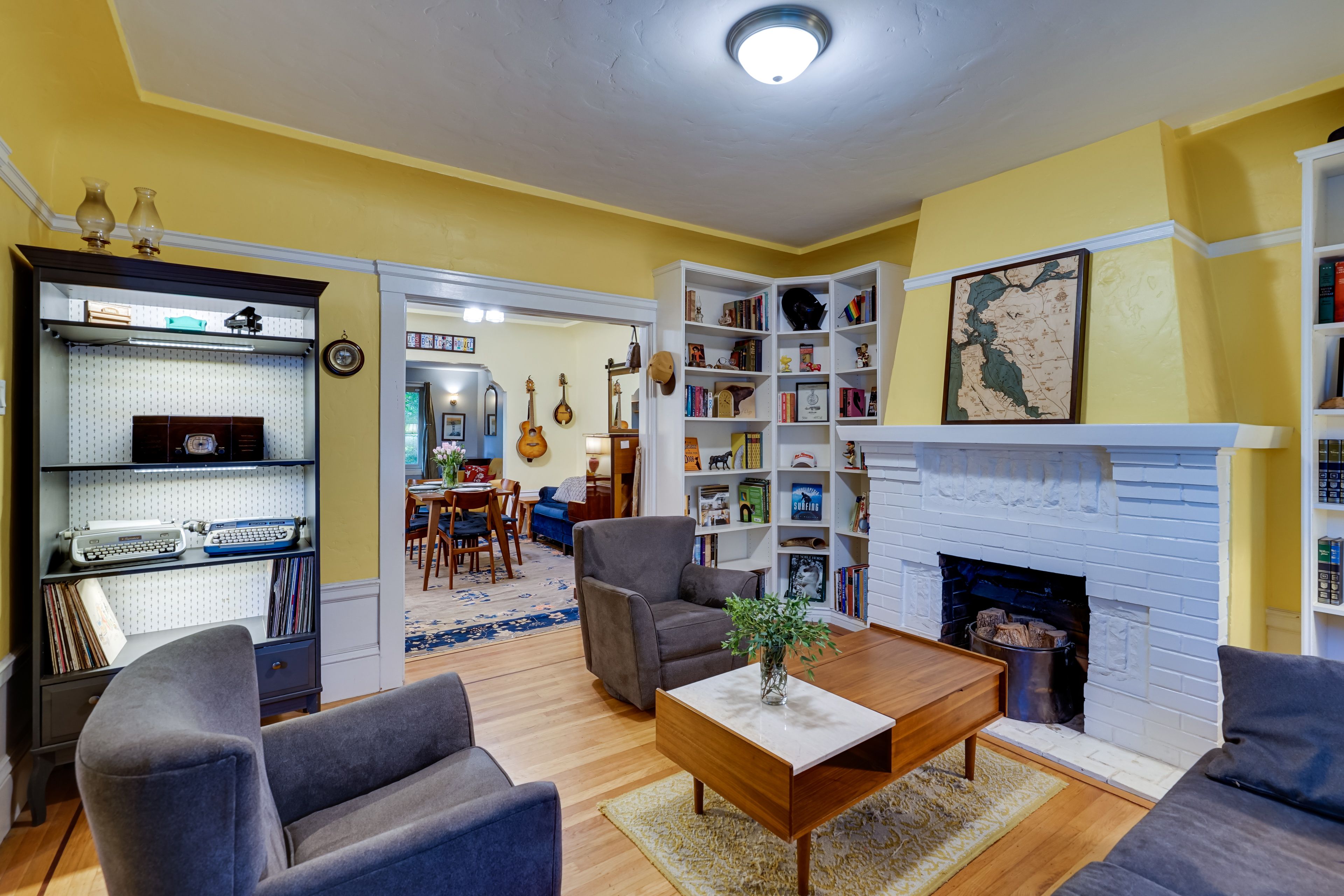 Family Room | Book Selection | Decorative Fireplace