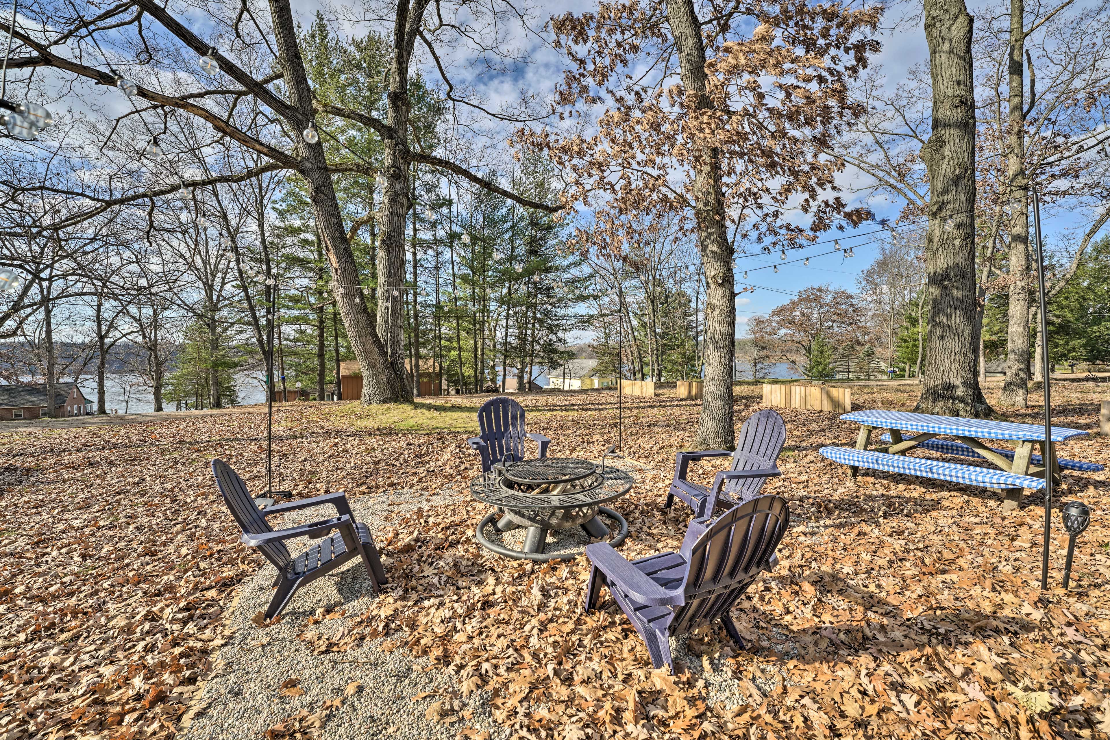 Fire Pit | Private Yard | Outdoor Dining Area | Lake Access
