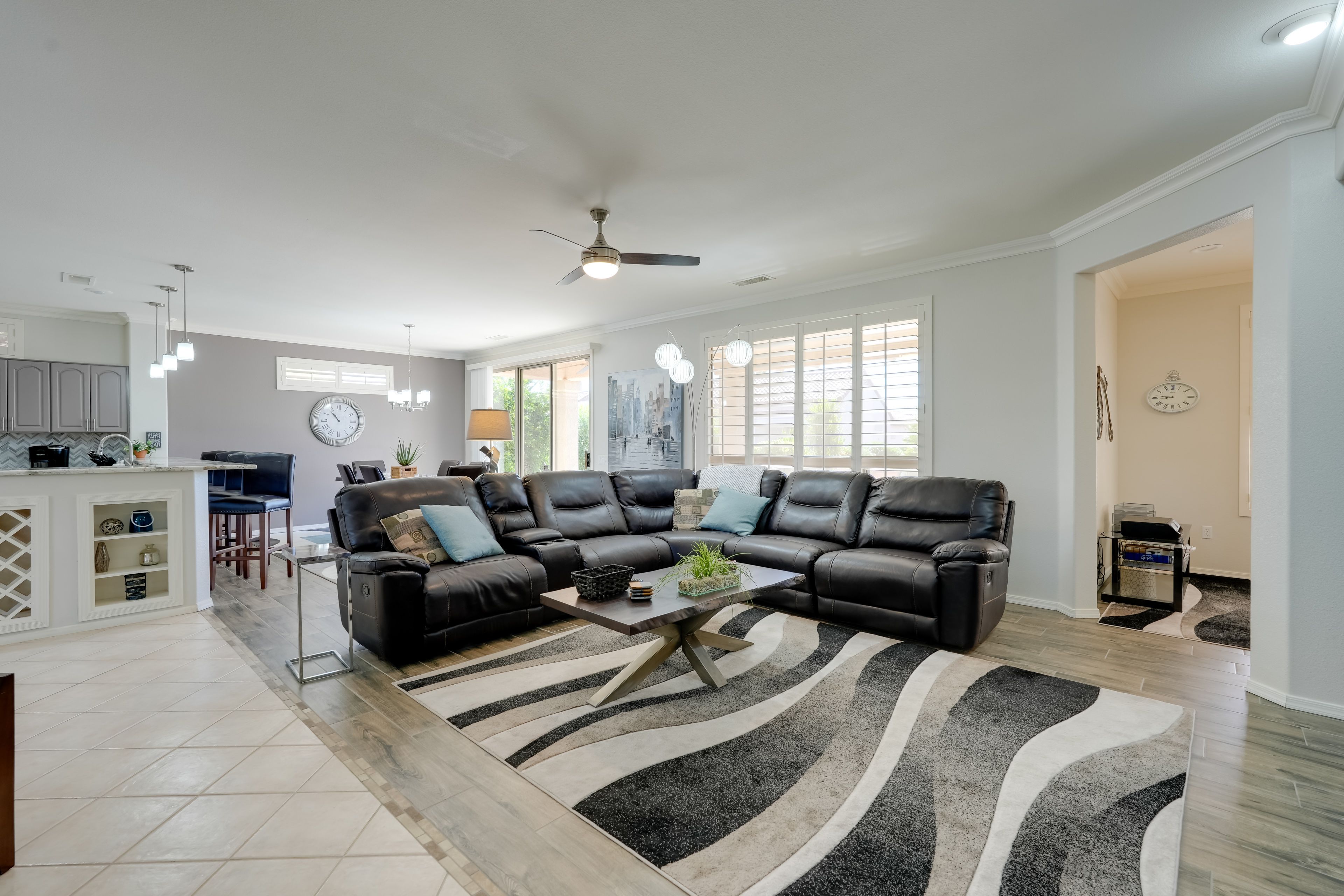 Living Room | Smart TV | Central A/C + Heating | Single-Story Home