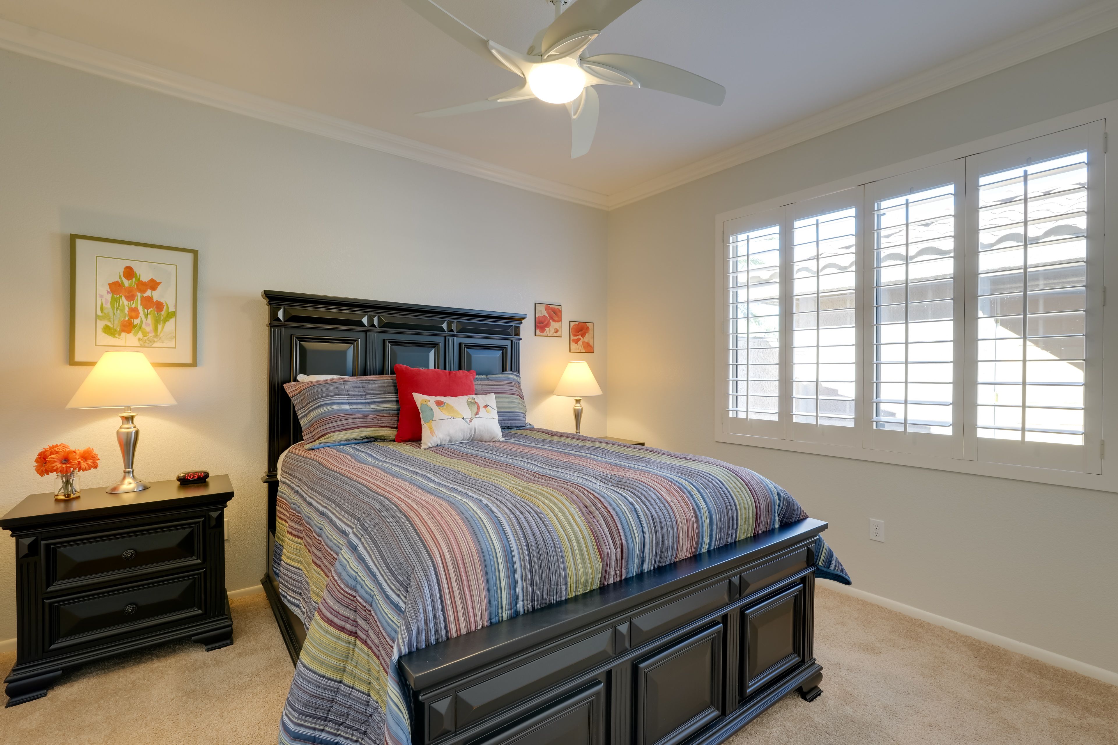 Bedroom 2 | Queen Bed | Hangers | Iron/Board