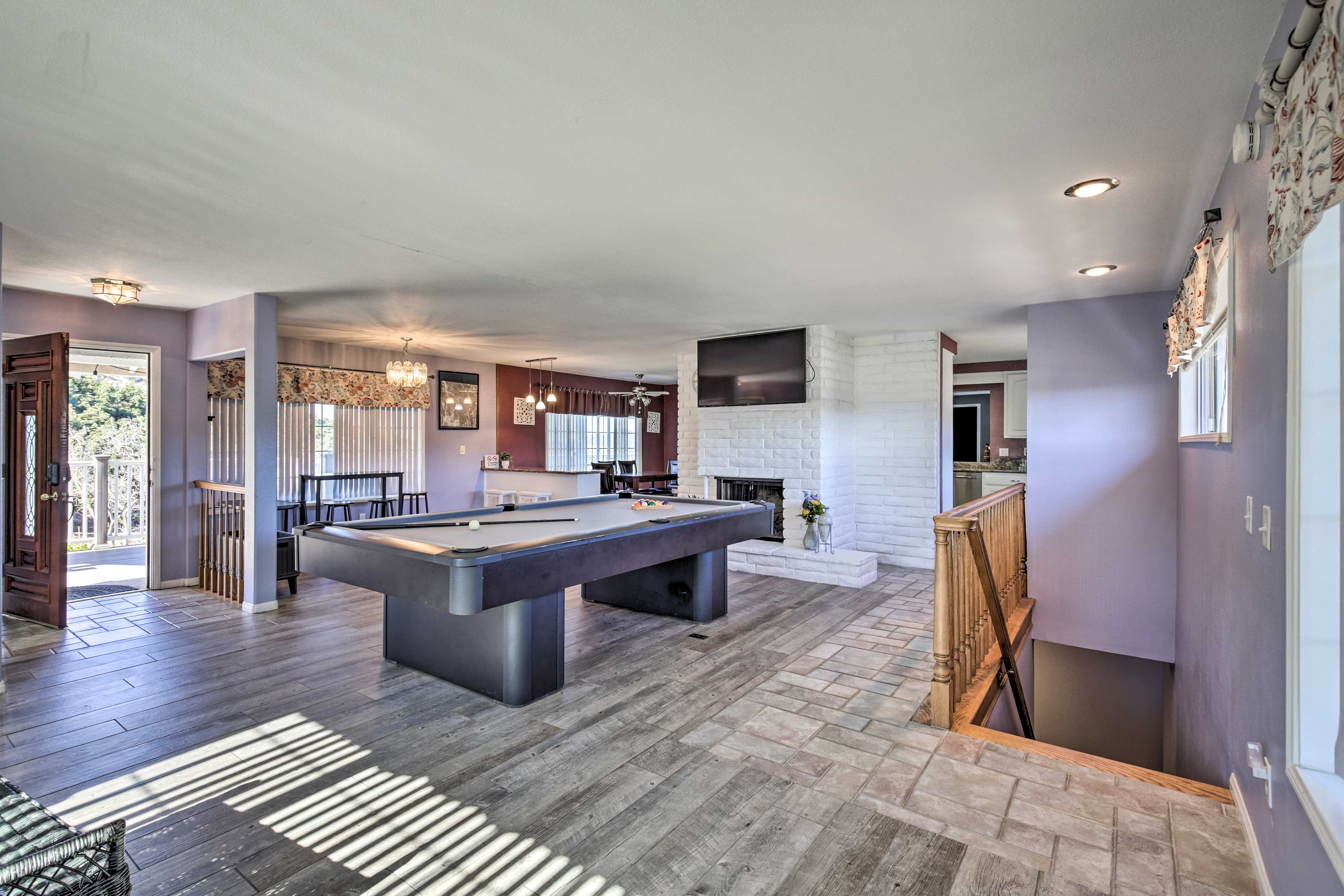 Game Area | Pool Table | Smart TV | Wood-Burning Fireplace