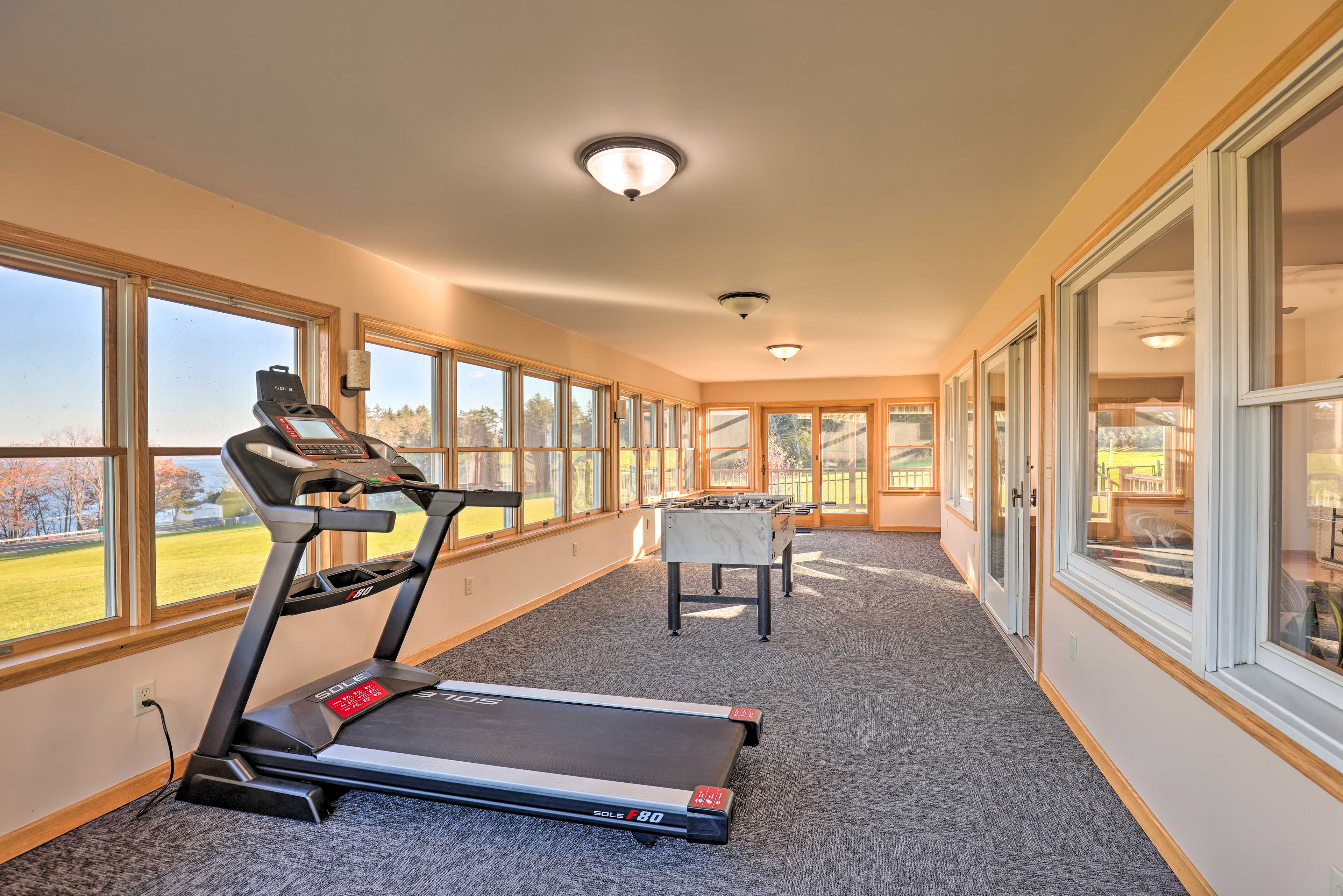 Sunroom | Foosball Table | Treadmill