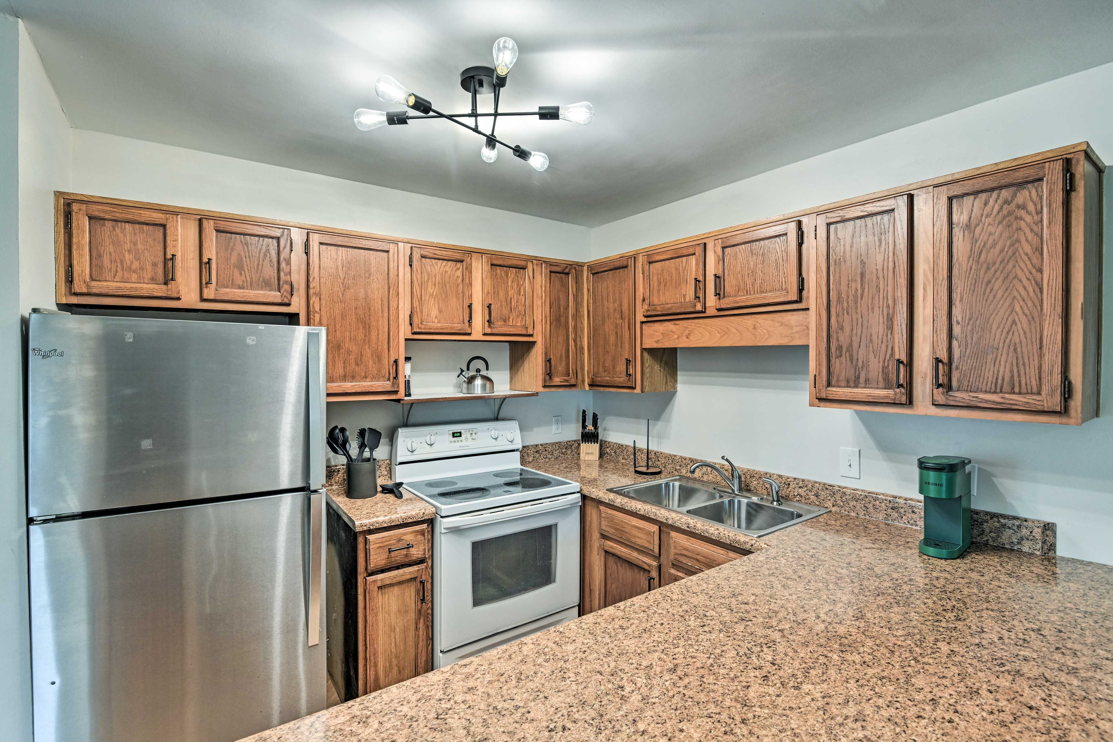 Kitchen | Single-Story Home | Free WiFi