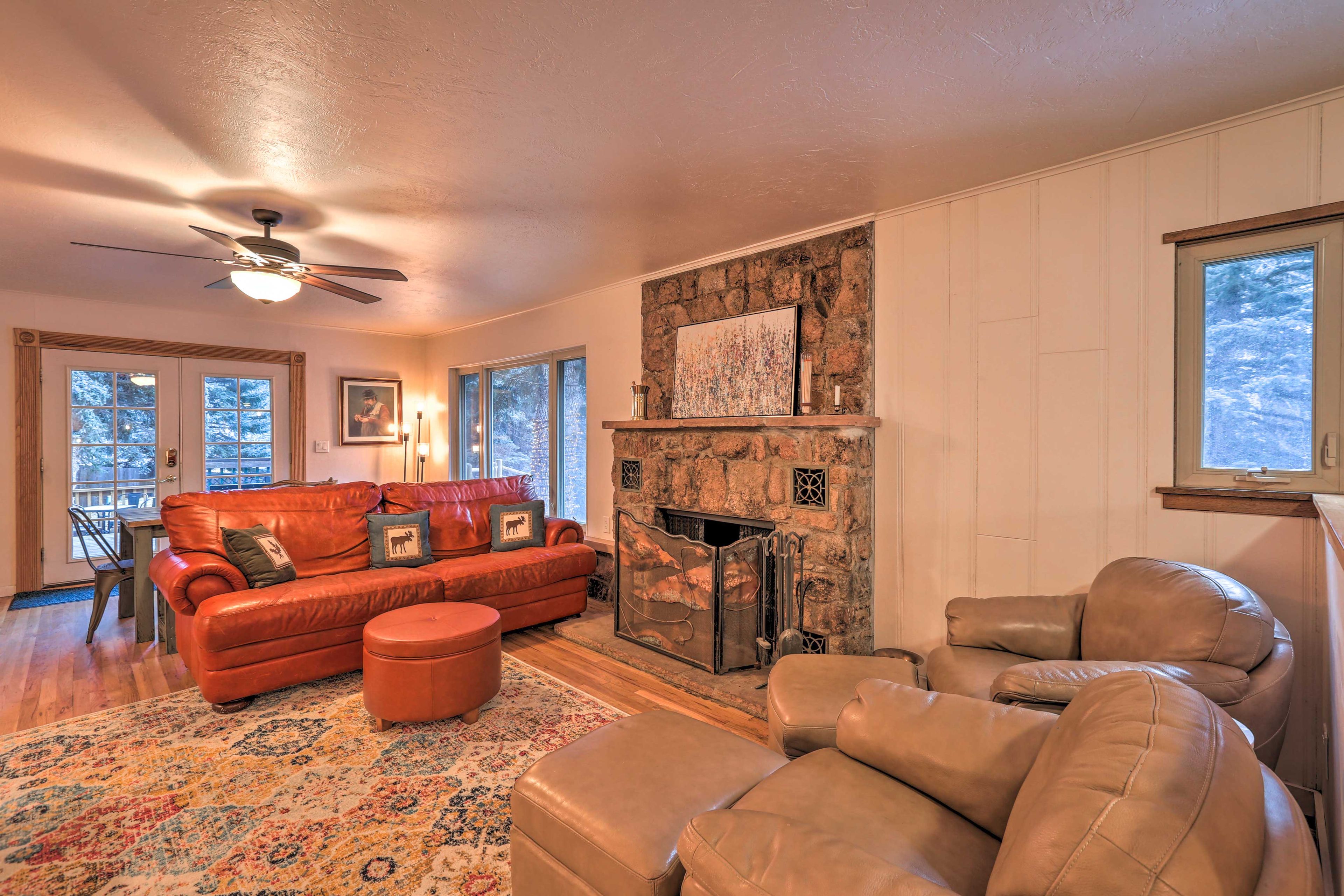 Living Room | Wood-Burning Fireplace