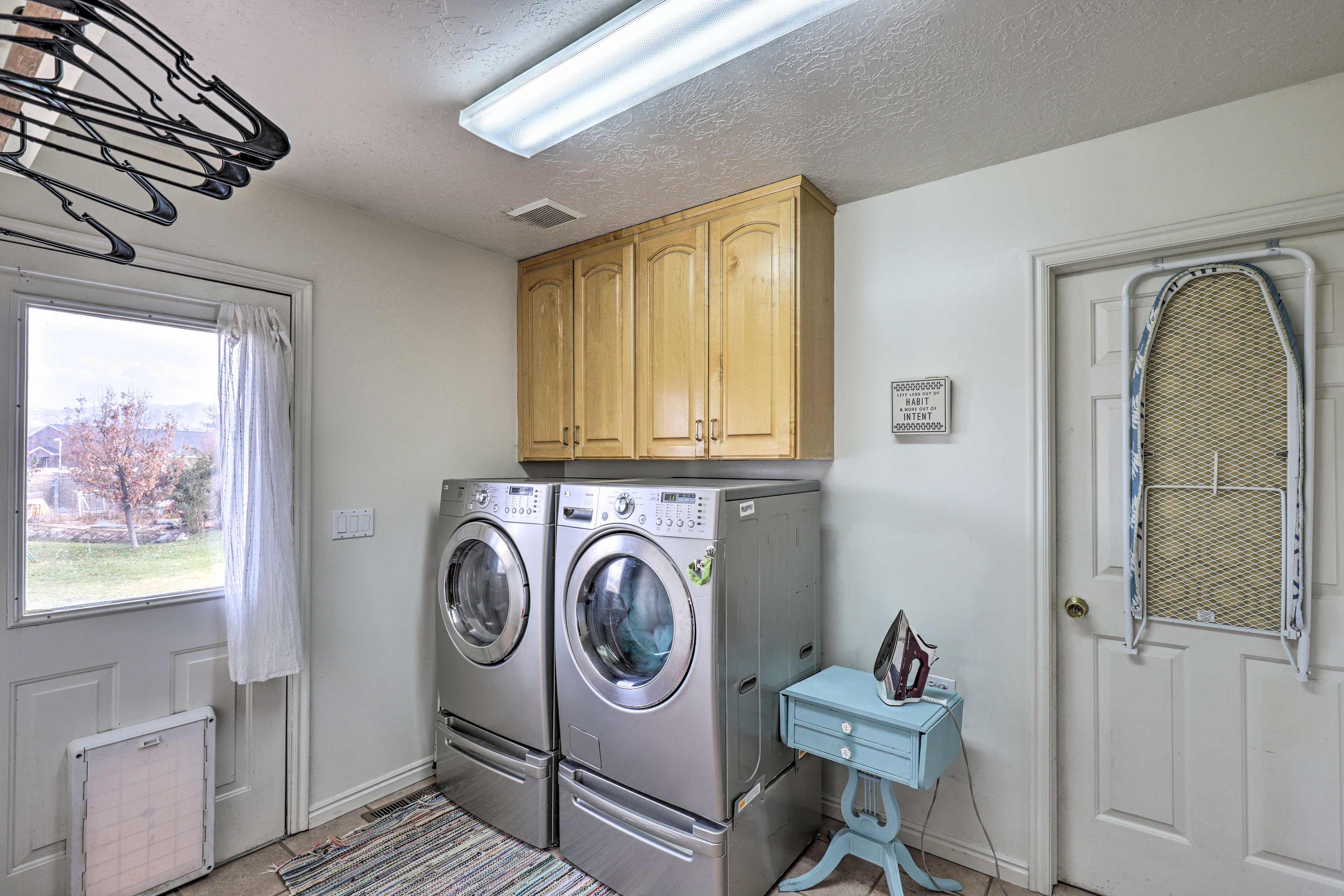 Laundry Room | Washer & Dryer | Iron & Board