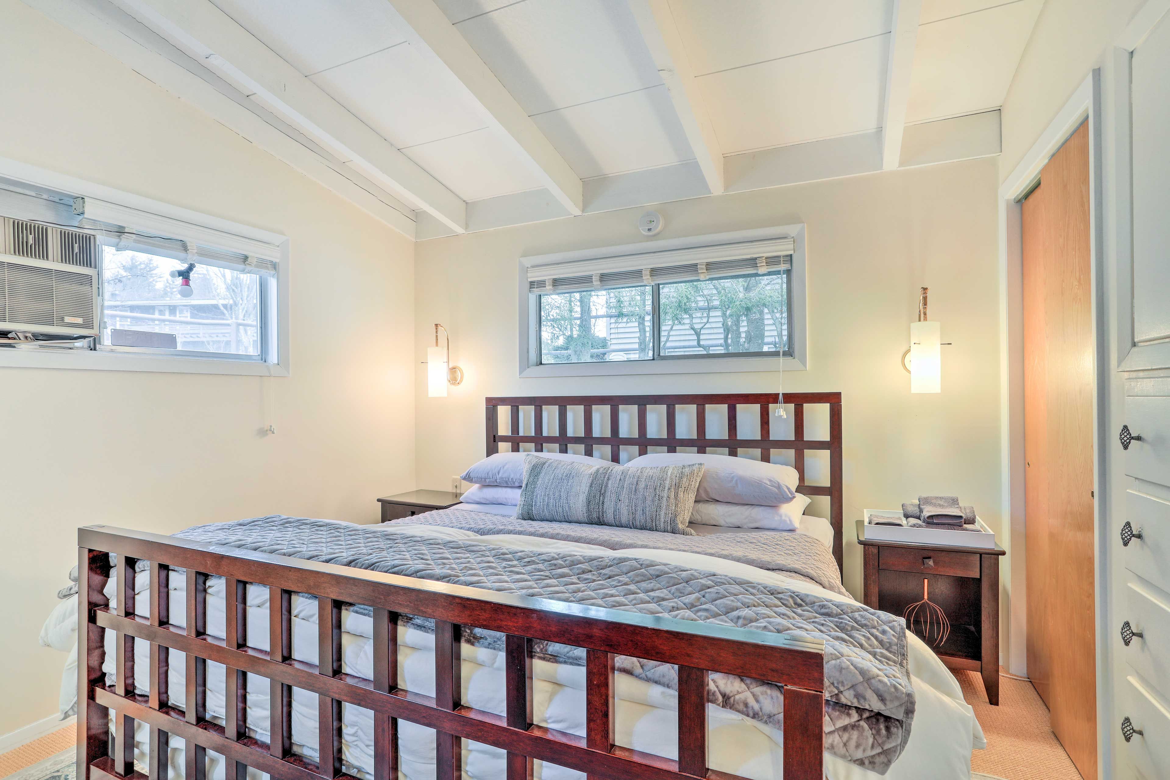 Bedroom 1 | King Bed | Window A/C Unit