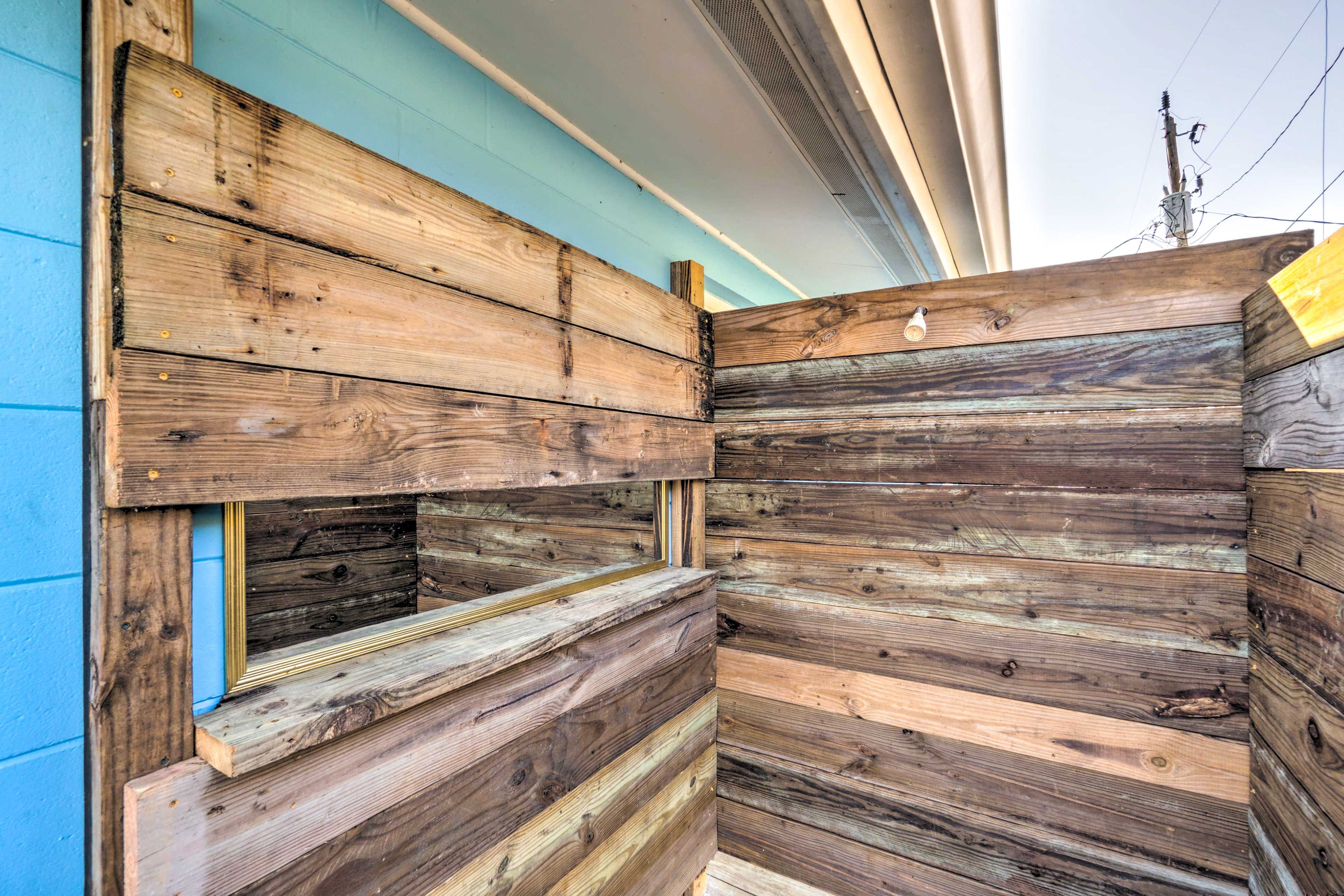 Outdoor Shower | Property Only Accessible by Boat