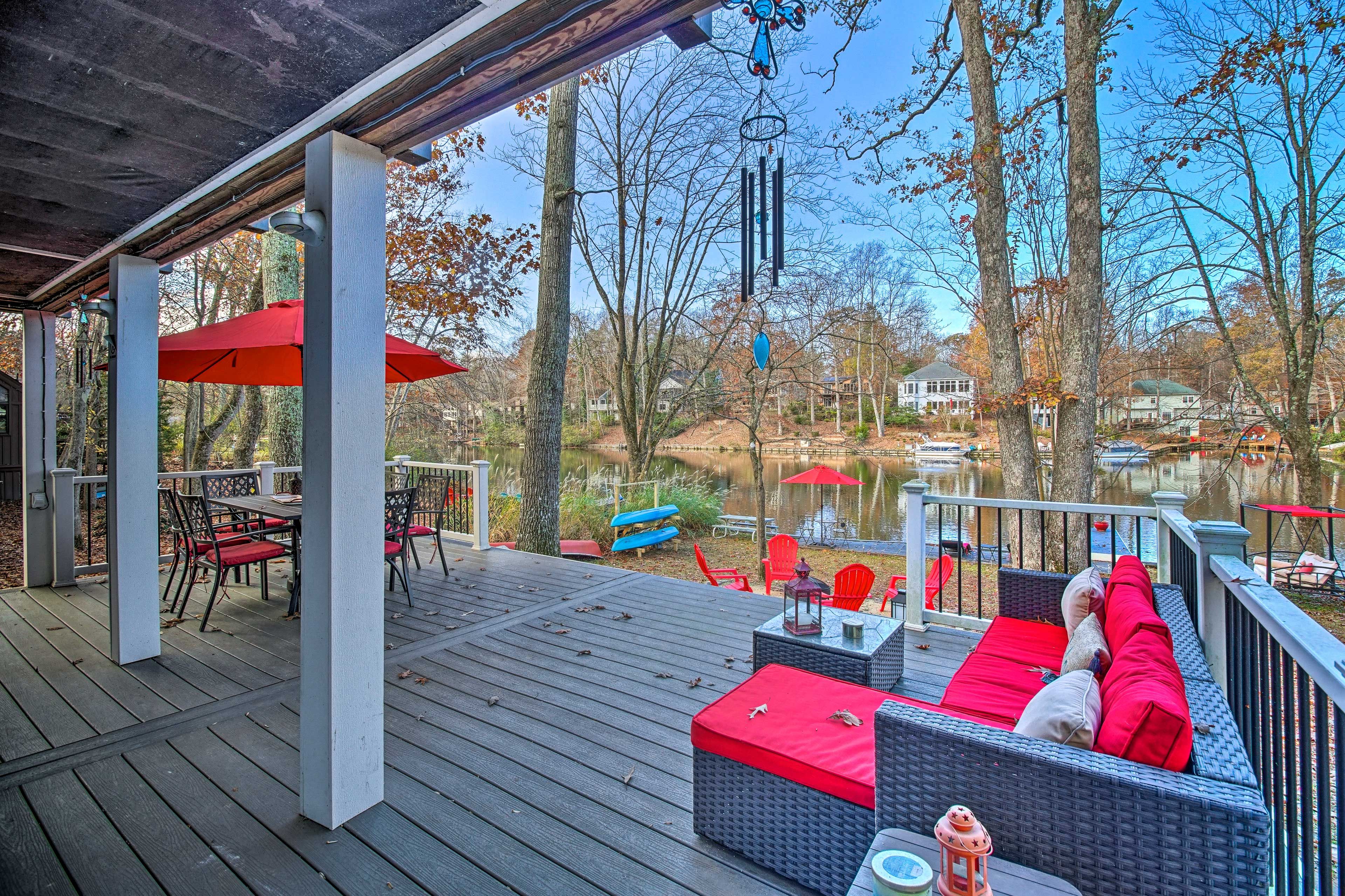 Lower-Level Deck | Furniture | Dining Area | Lake Views