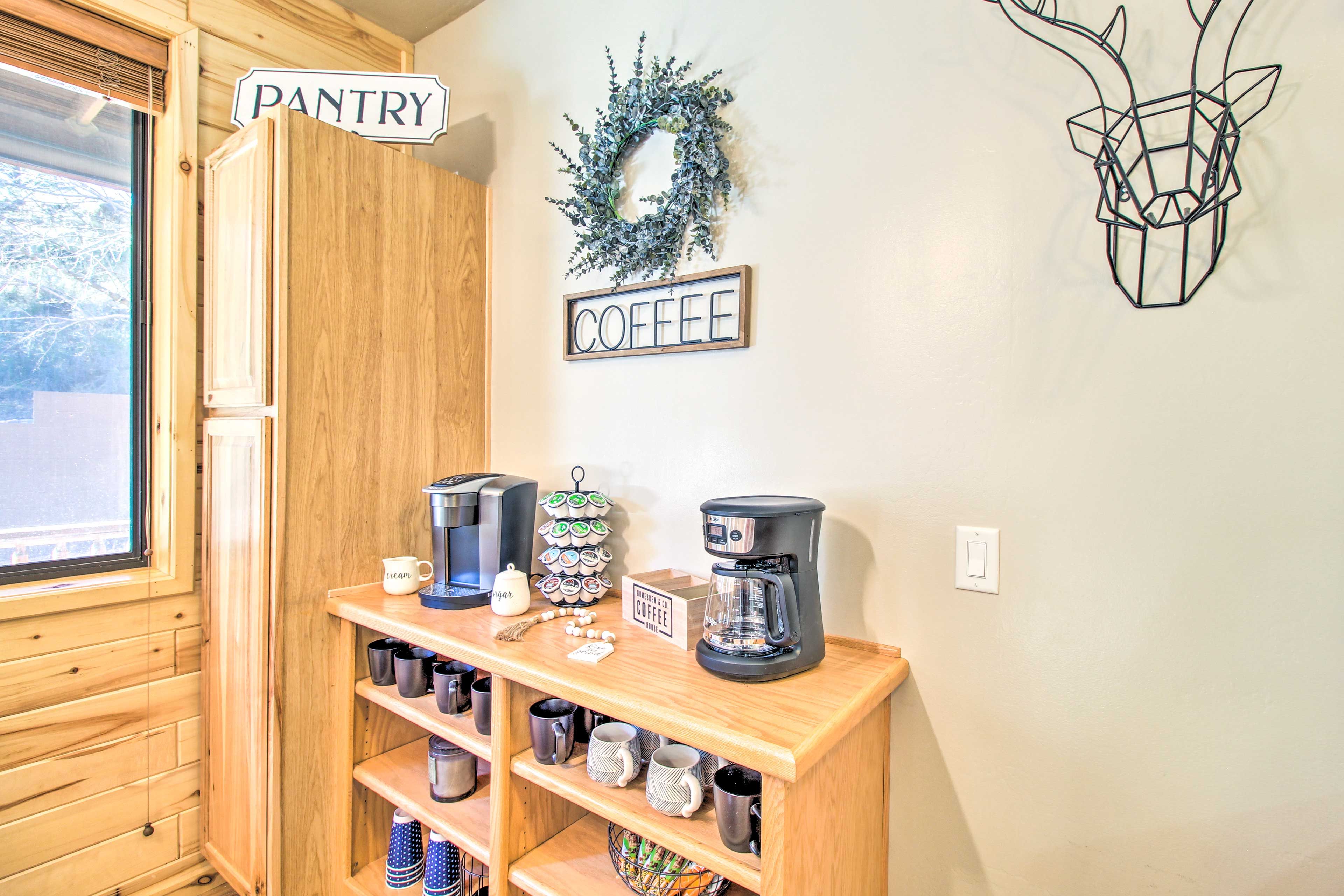 Coffee Bar | Drip & Pod Coffee Makers | Complimentary Coffee