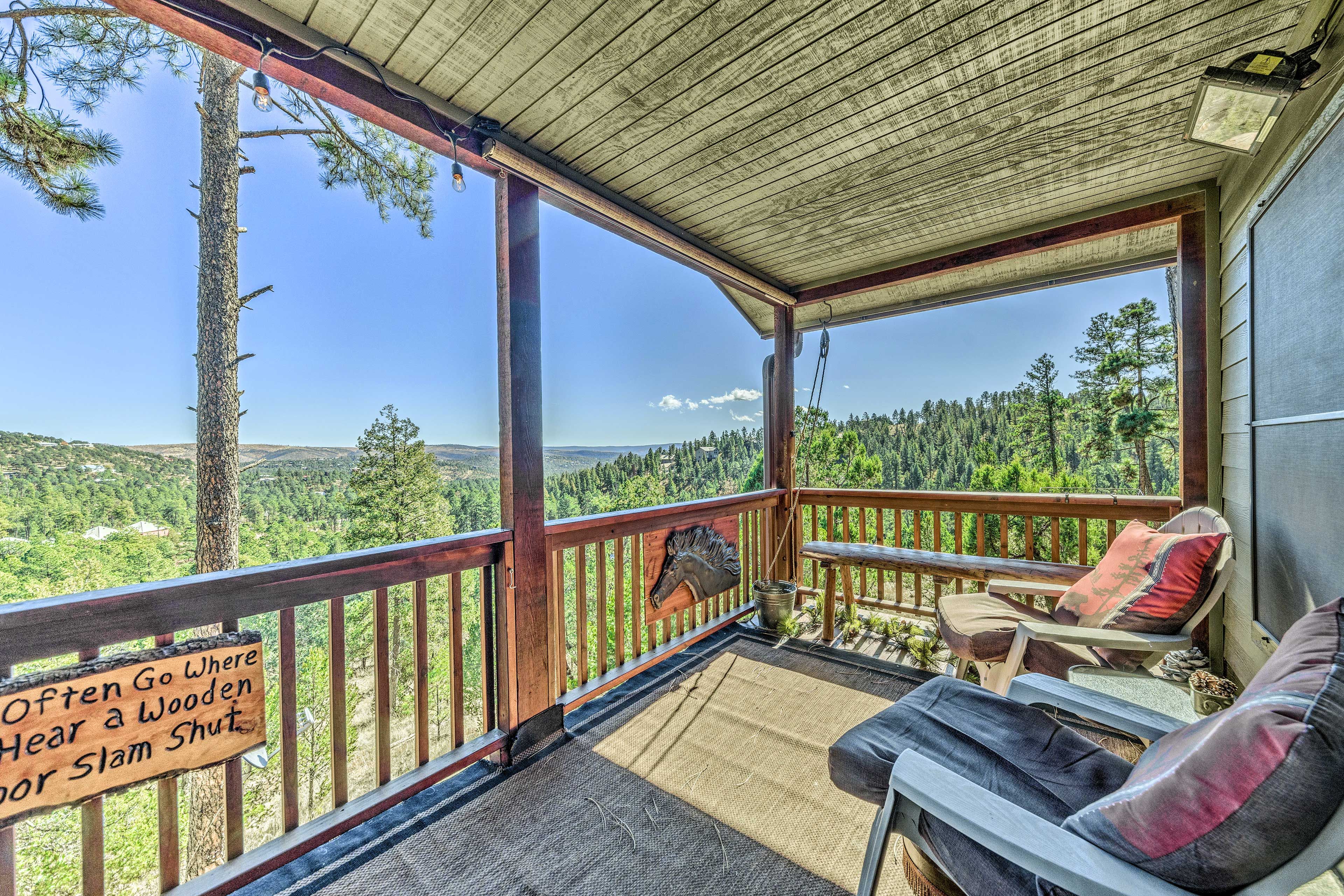 Ruidoso Vacation Rental | 1BR | 1BA | Stairs to Enter | 600 Sq Ft