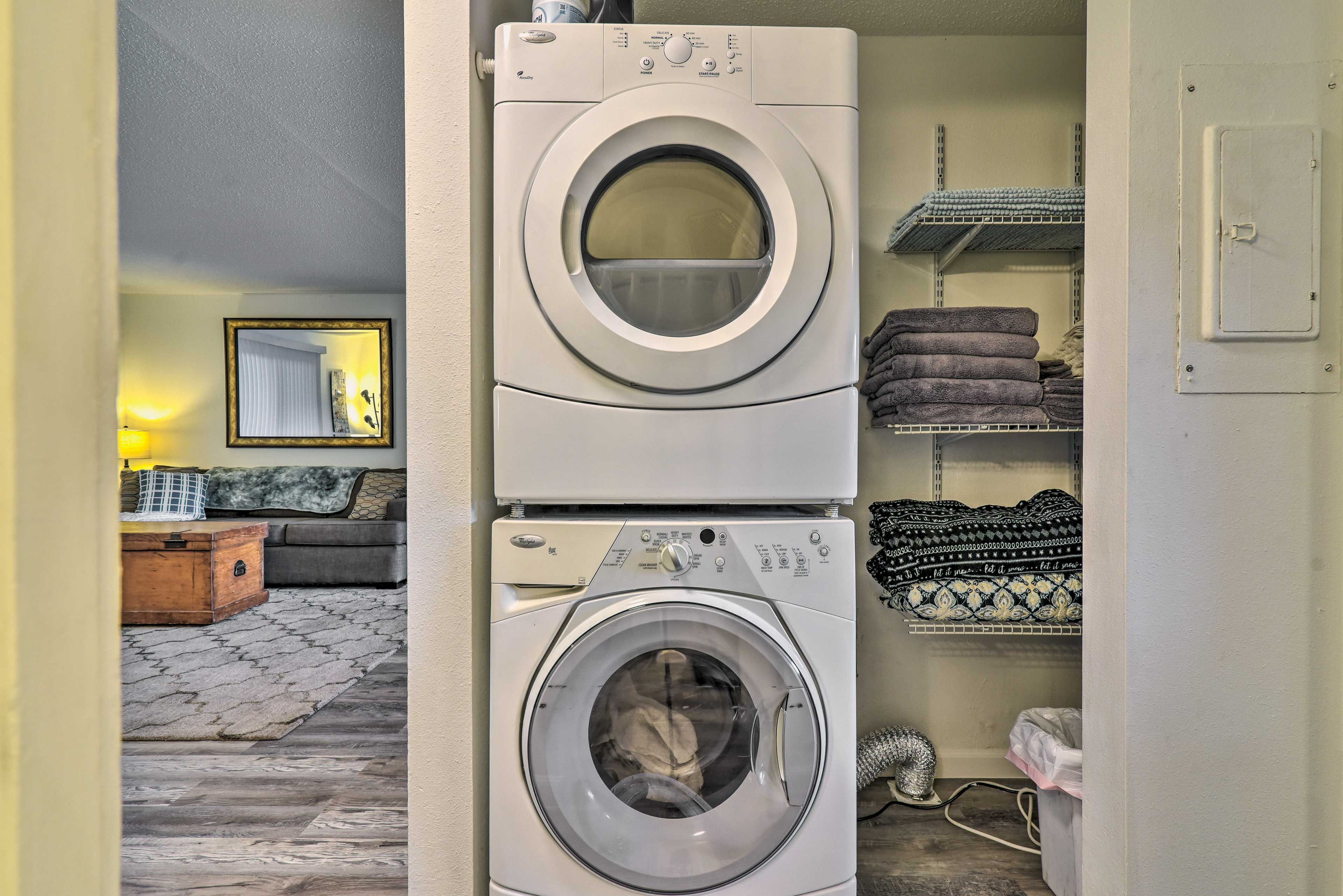 In-Unit Laundry | Main Level | Washer + Dryer | Laundry Detergent