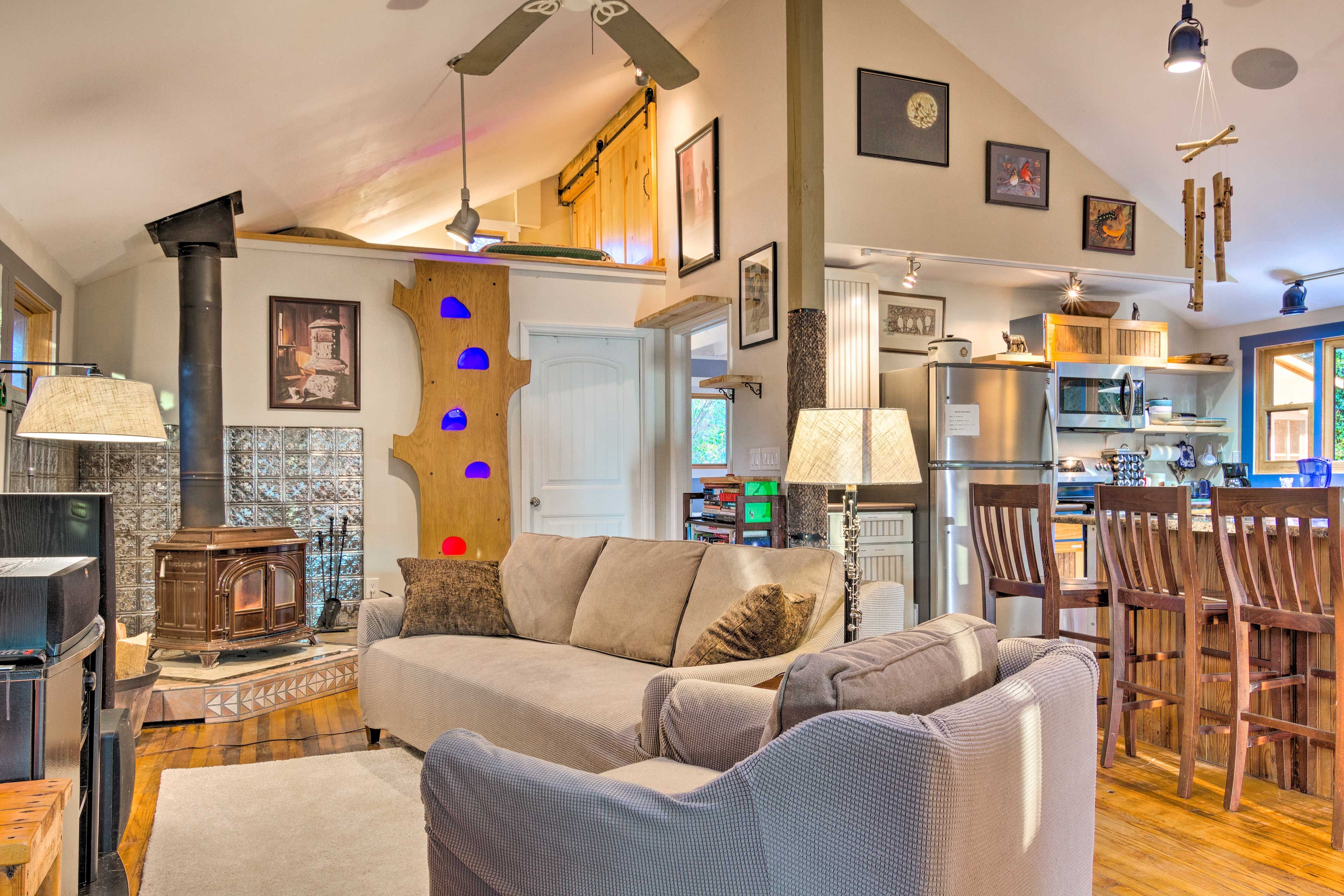 Living Room | Wood-Burning Stove | Smart TV