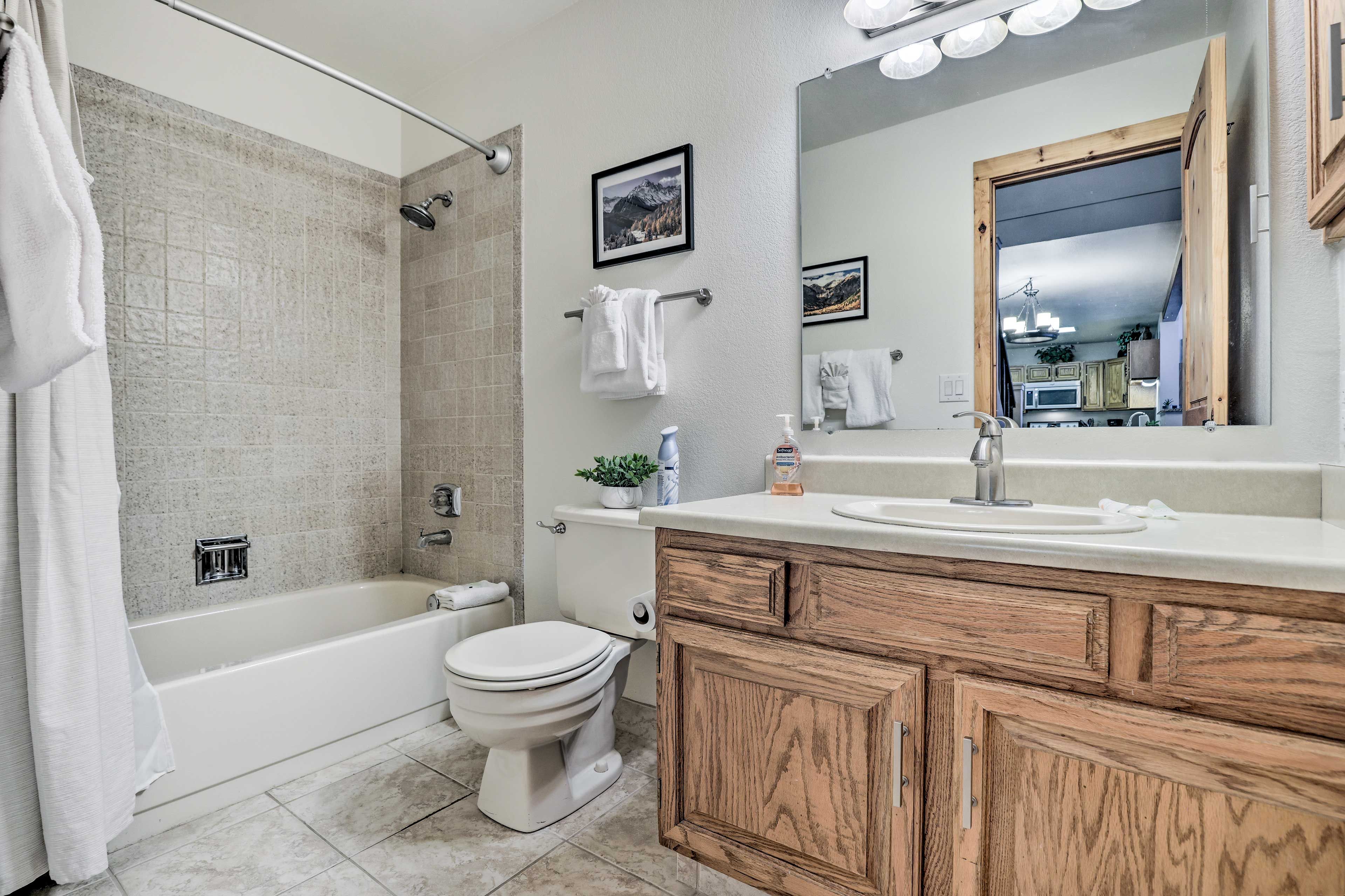 Full Bathroom | 1st Floor | Complimentary Toiletries | Towels Provided