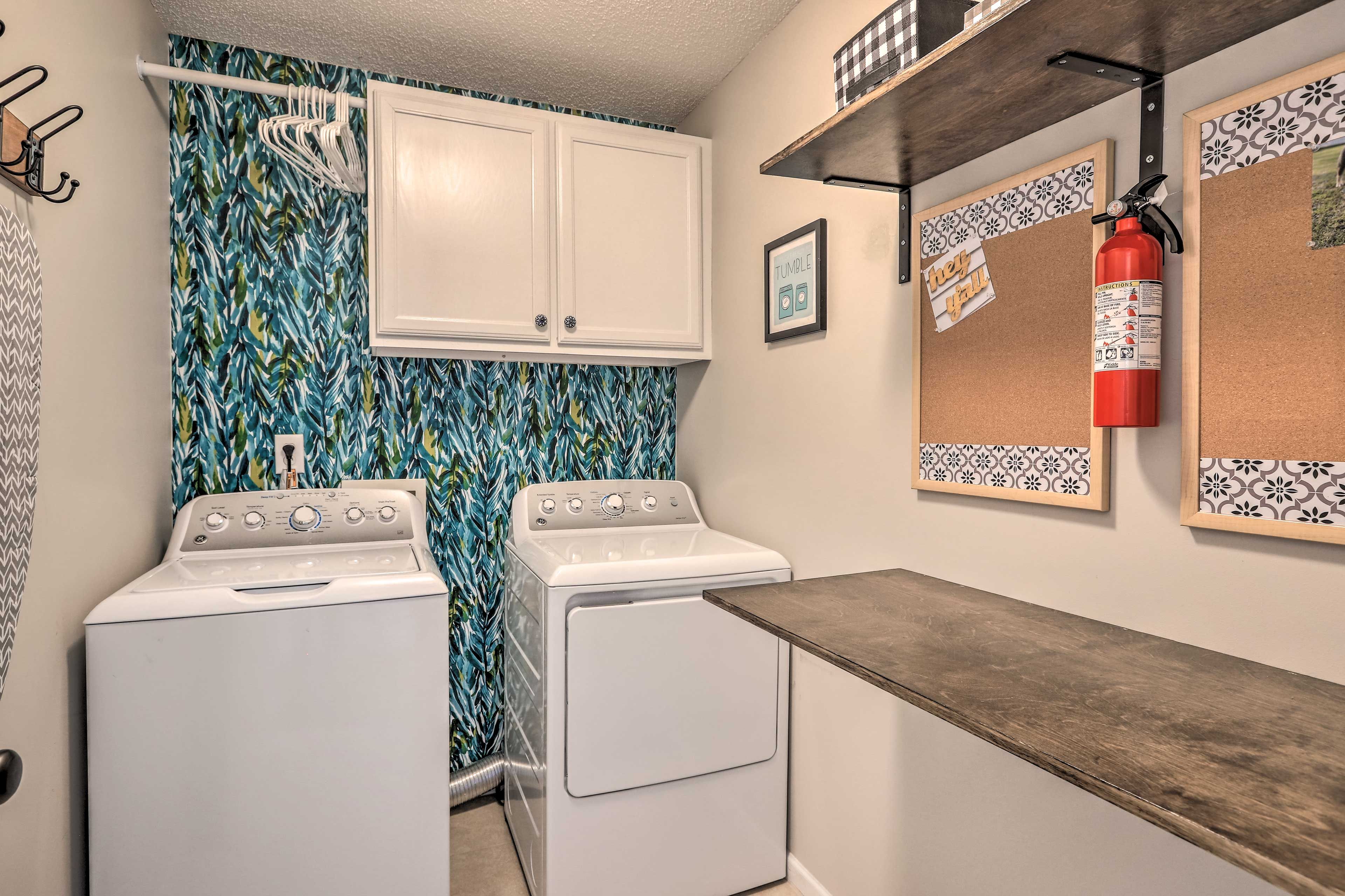 Laundry Room | Washer/Dryer | Iron/Board | Hangers | Trash Bags/Paper Towels
