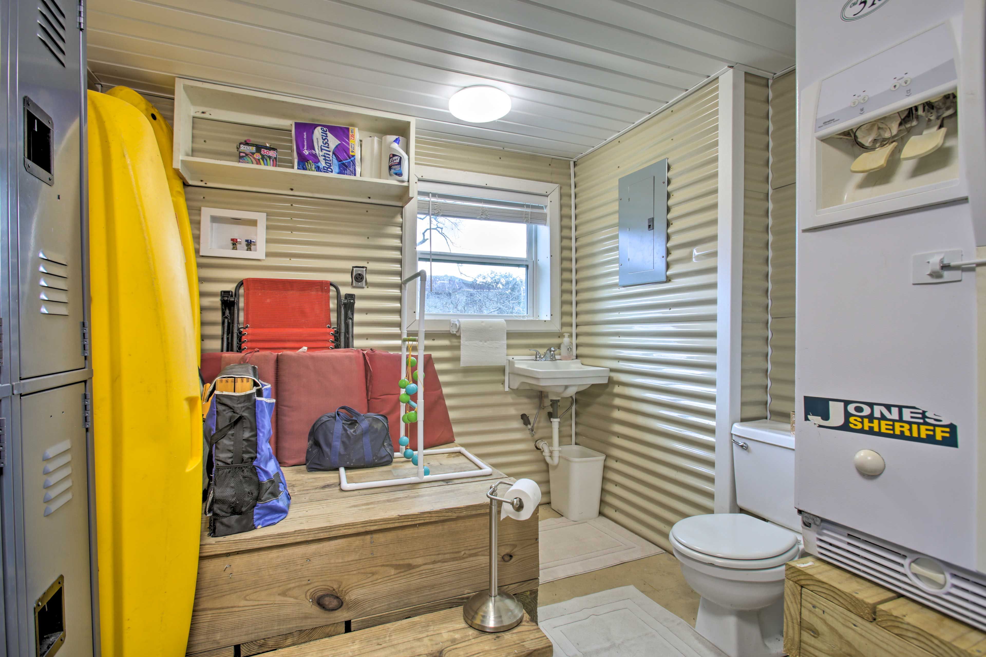 Detached Half Bathroom | Kayaks Not Available