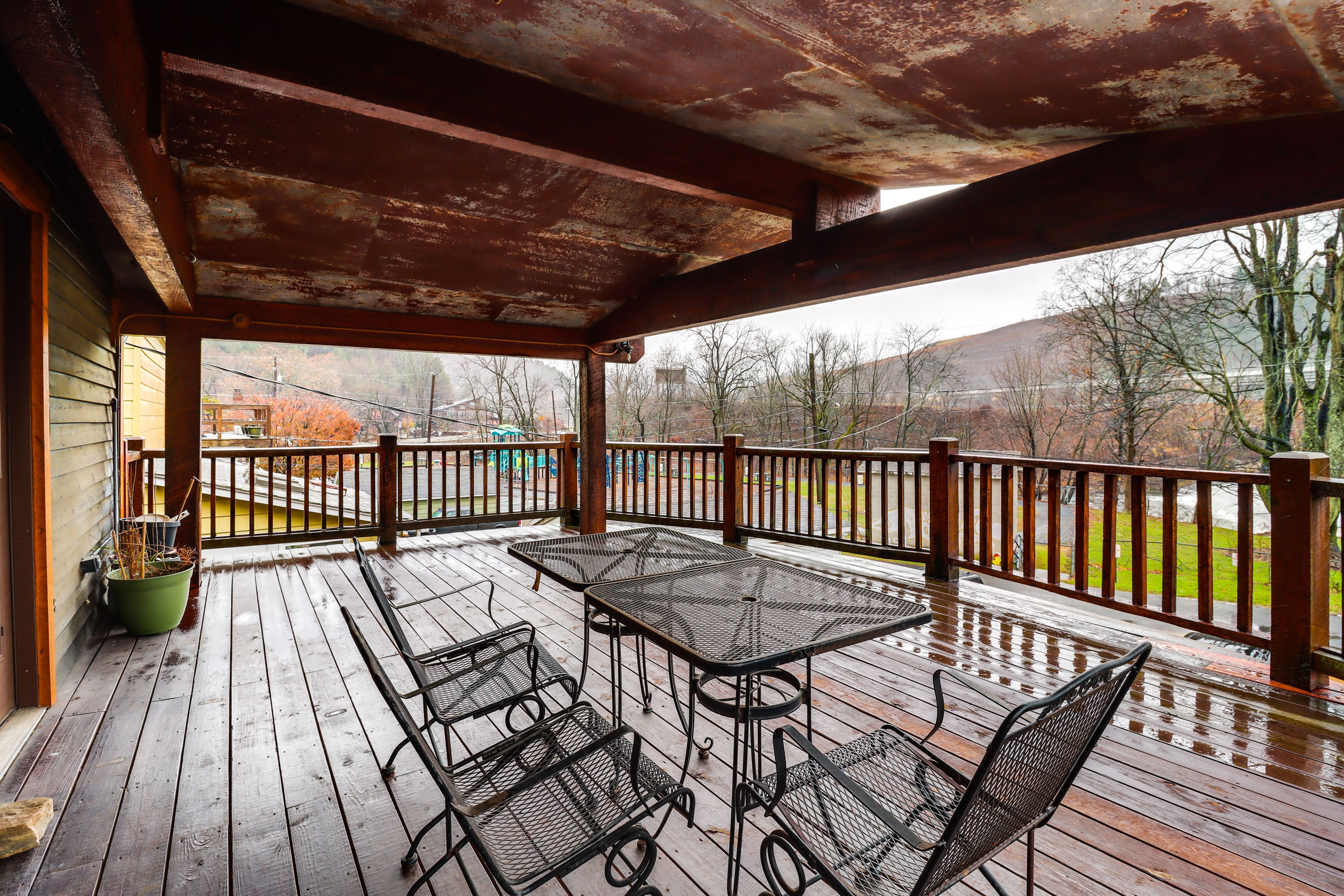 Furnished Deck | Lehigh River Views | 2-Story Property