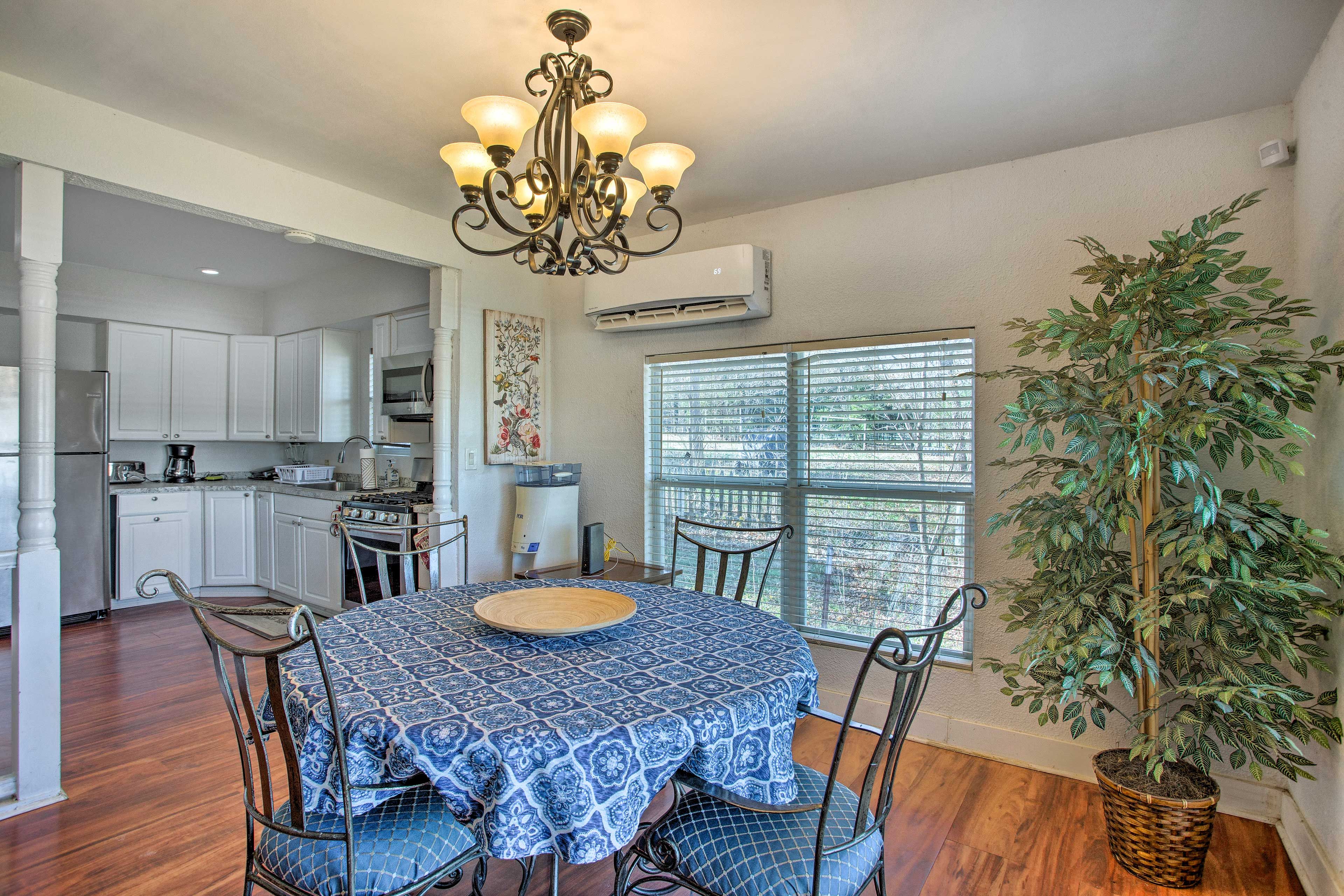 Dining Room | Pet Friendly w/ Fee | Outdoor Entertainment Area