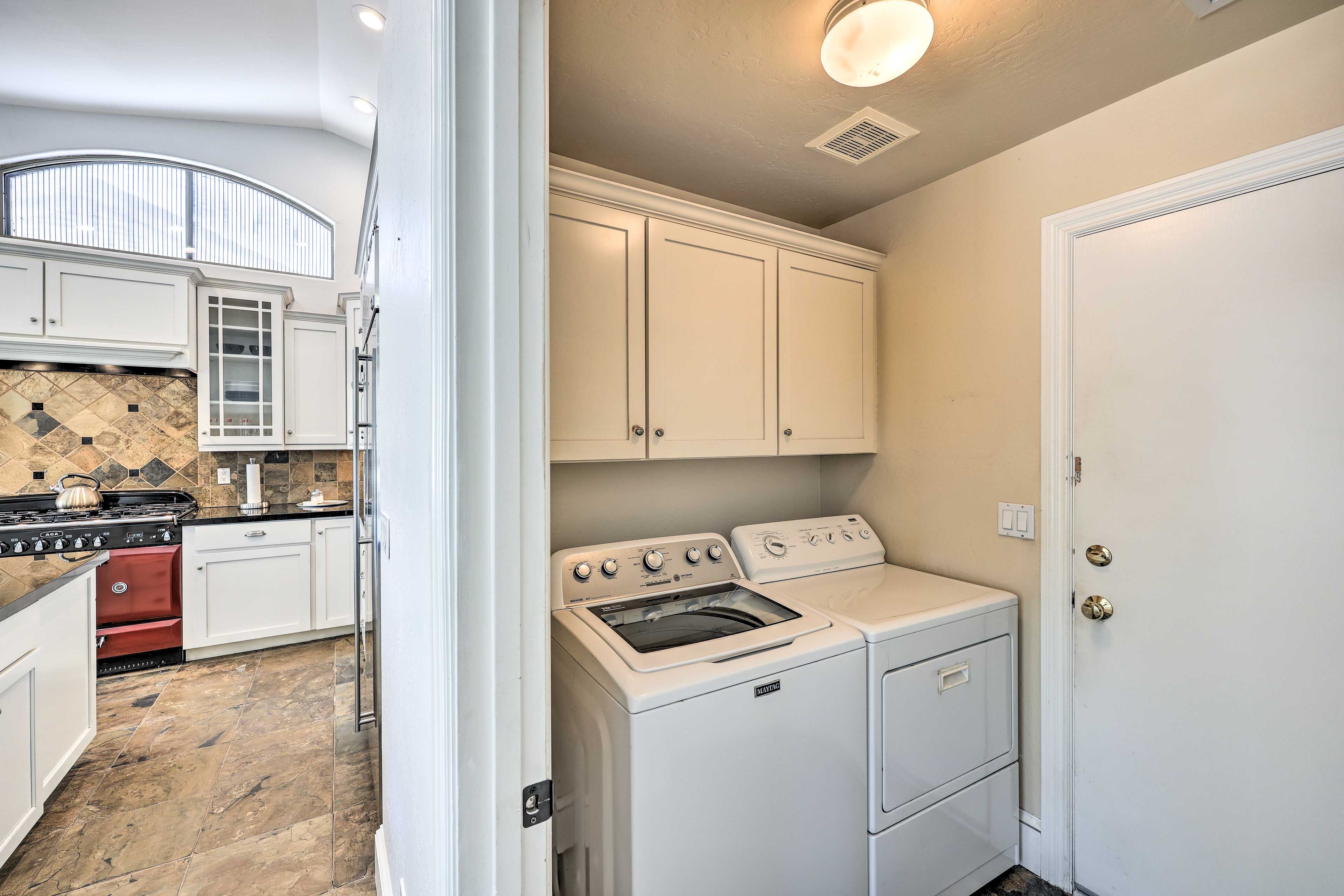 At-Home Laundry | Main Level | Washer + Dryer | Iron/Board