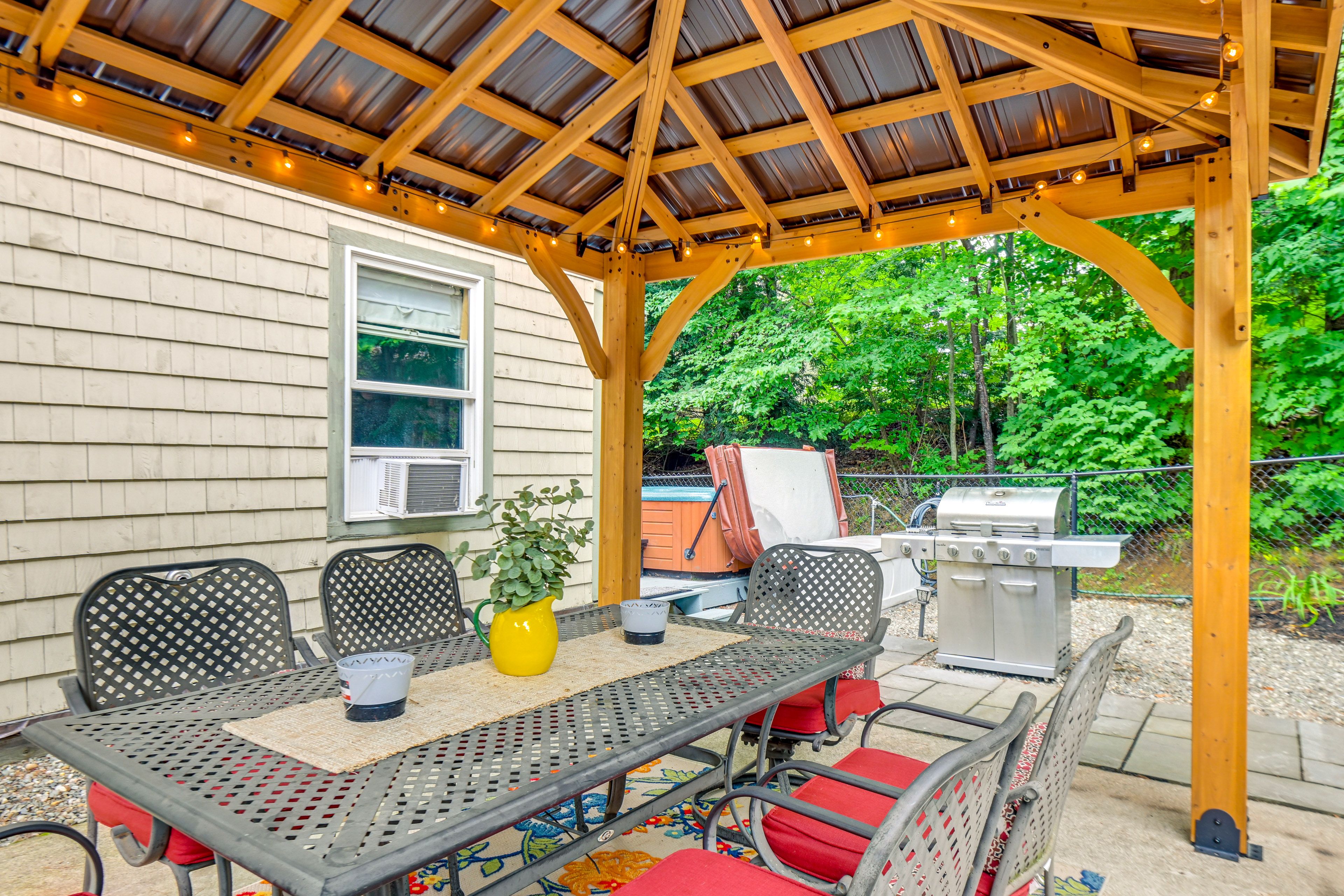 Patio | Gazebo Dining Area | Private Hot Tub | Gas Grill | Fire Pit