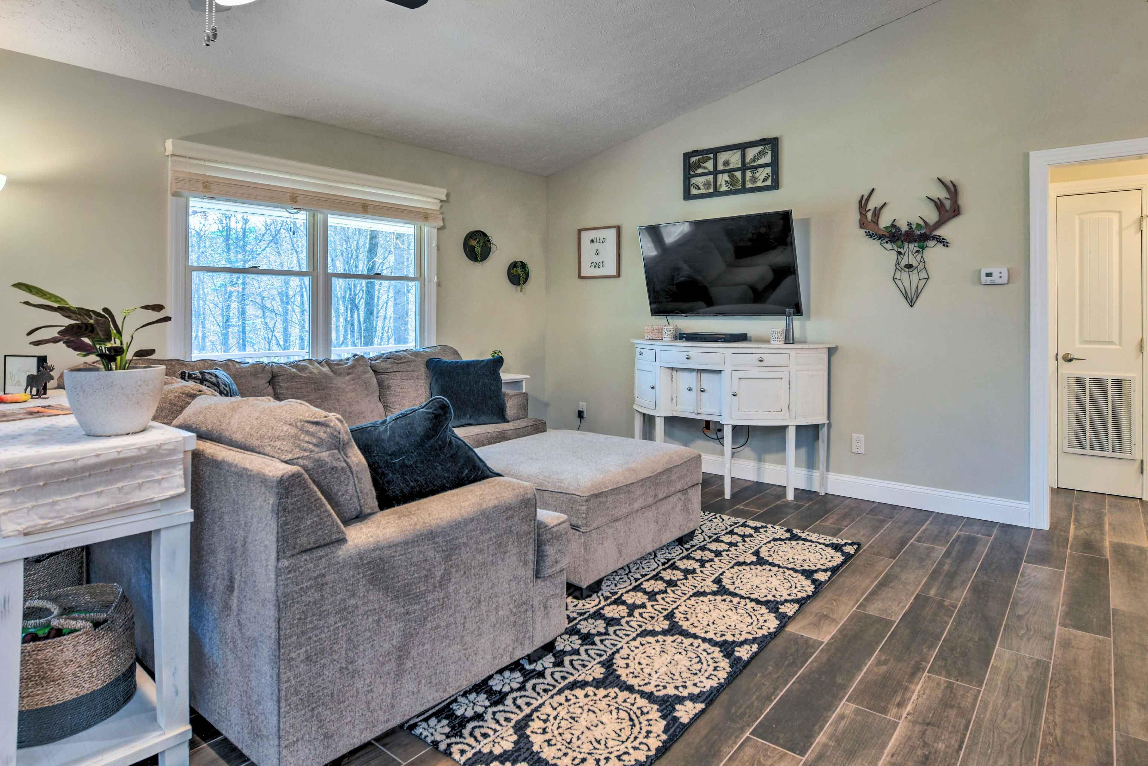 Living Room | Pet Friendly w/ Fee | Private Backyard