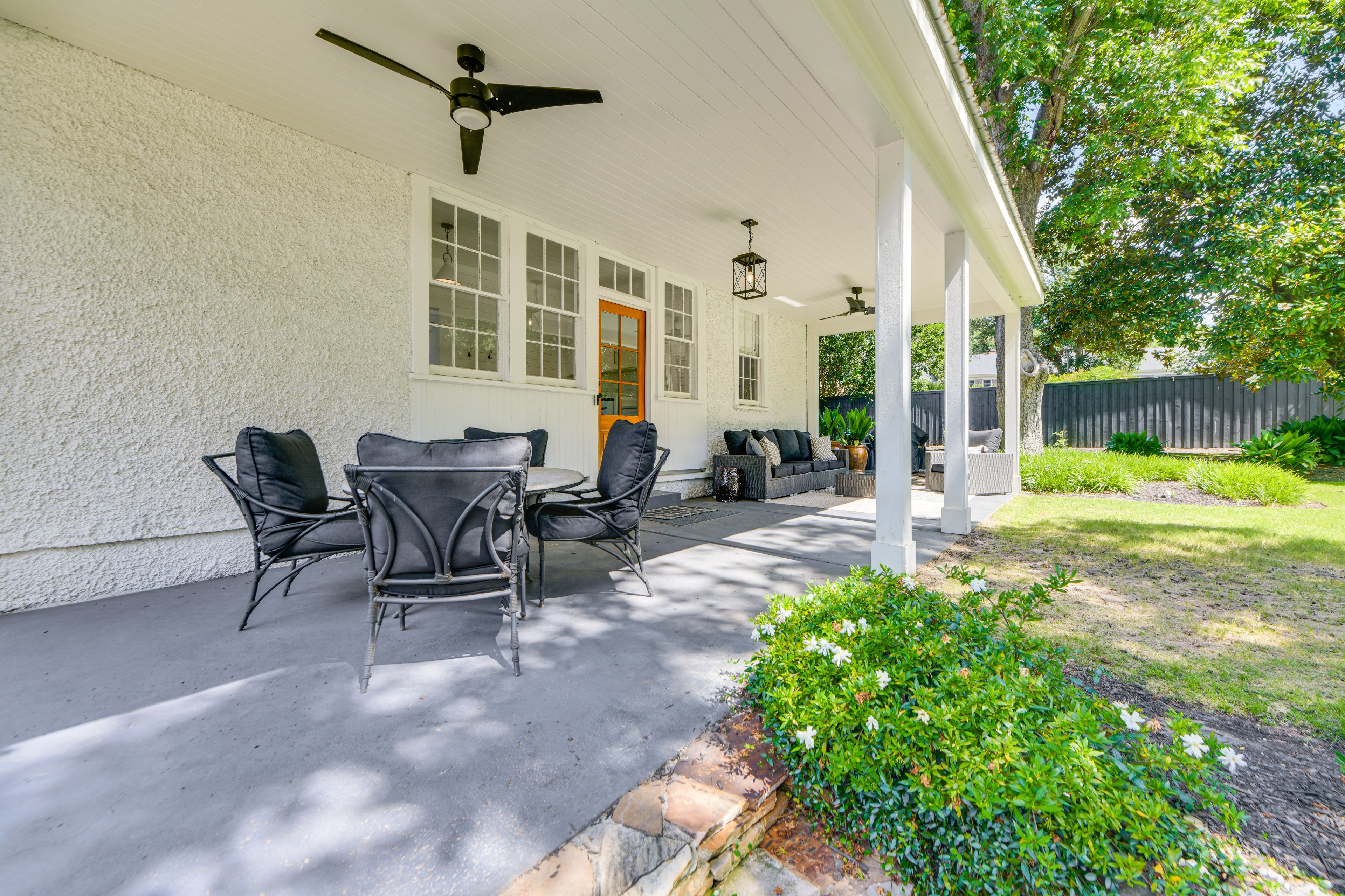 Back Exterior | Covered Patio | Outdoor Dining & Lounge Areas | Gas Grill