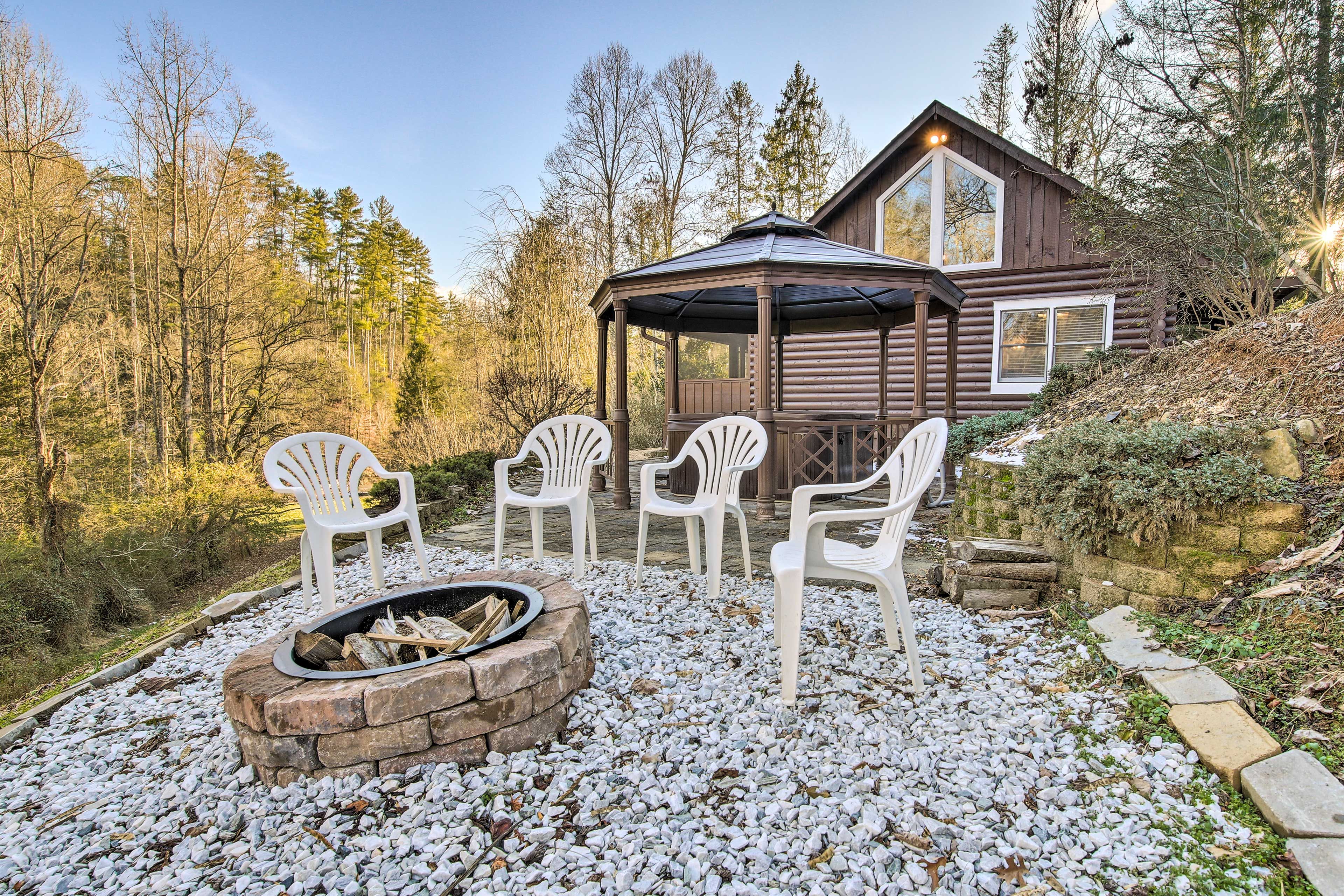 Cabin Exterior | Fire Pit | Wood Not Provided | Pet Friendly w/ Fee