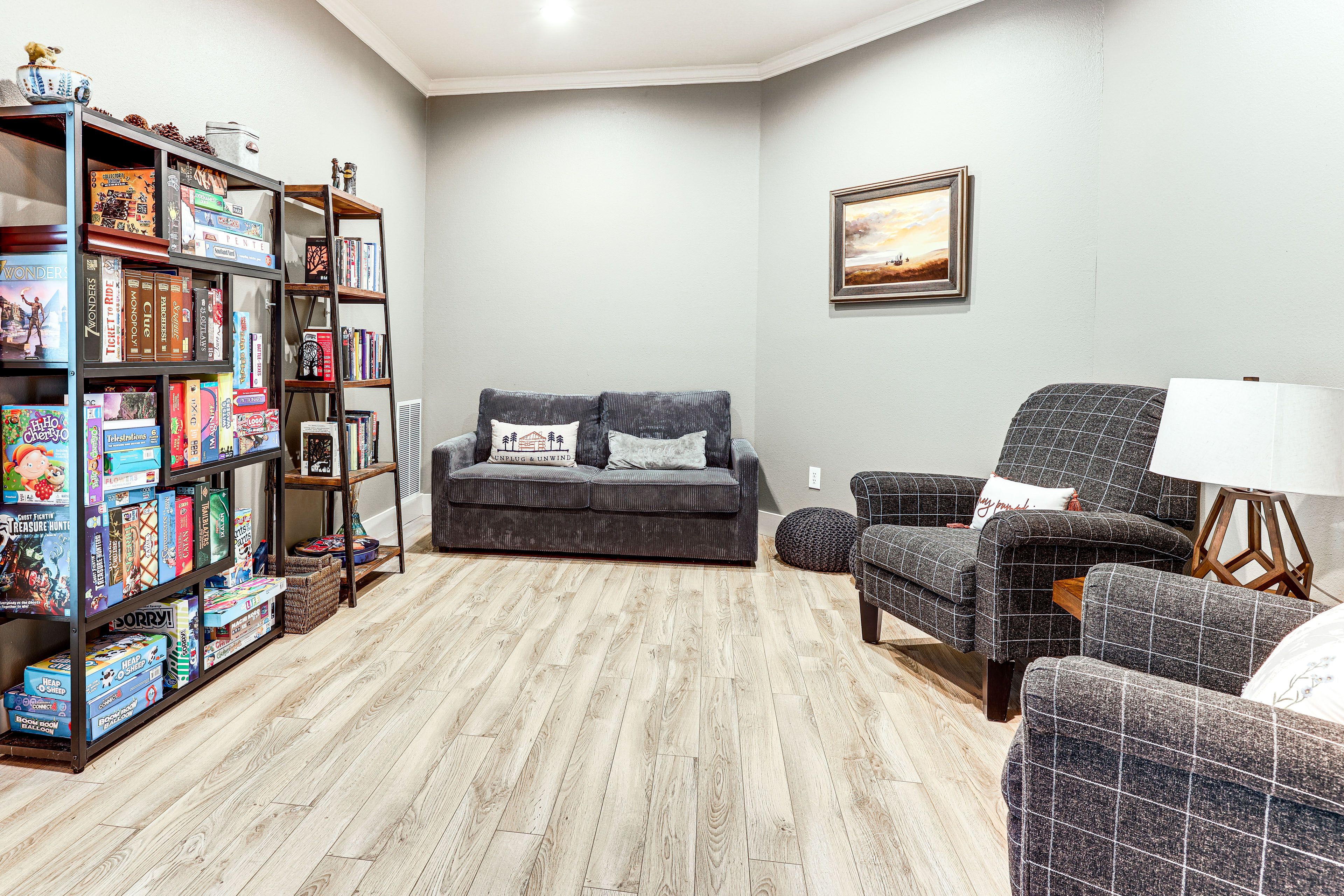 Game Room | Sleeper Sofa | Board Games | Books