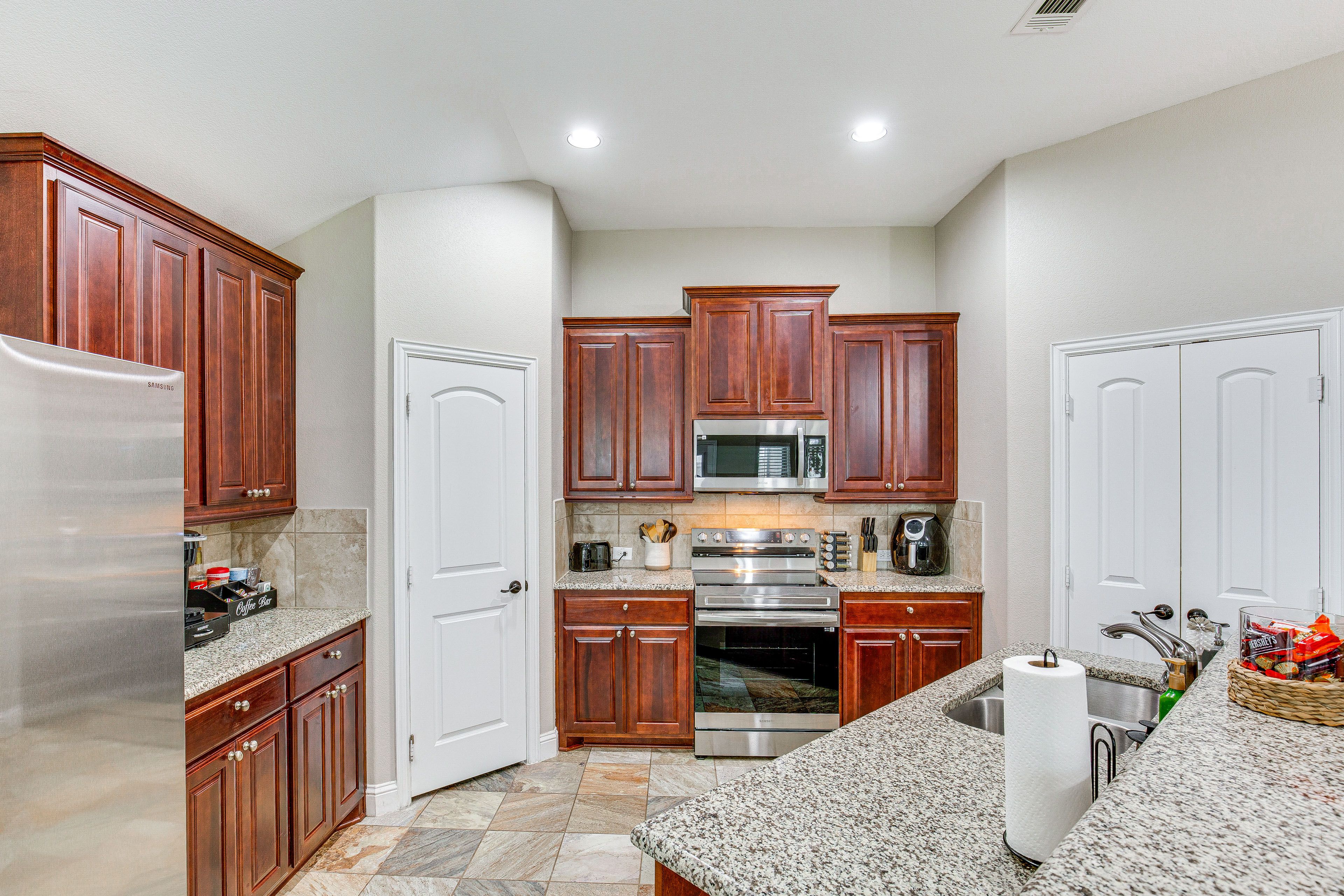 Kitchen | Single-Story House | Smart TV in Each Bedroom