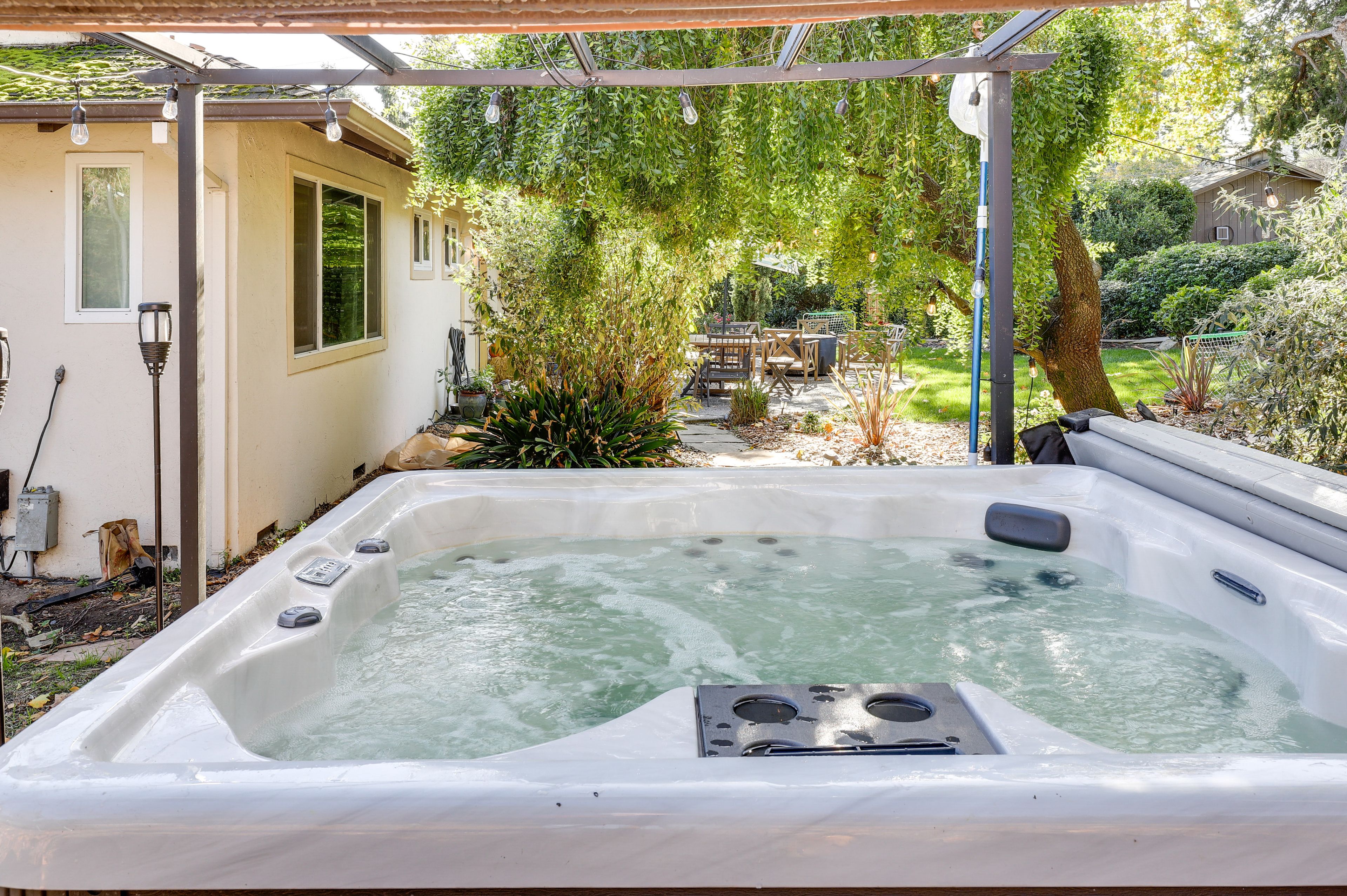 Private Hot Tub | Back Patio | Outdoor Dining Area | Gas Grill