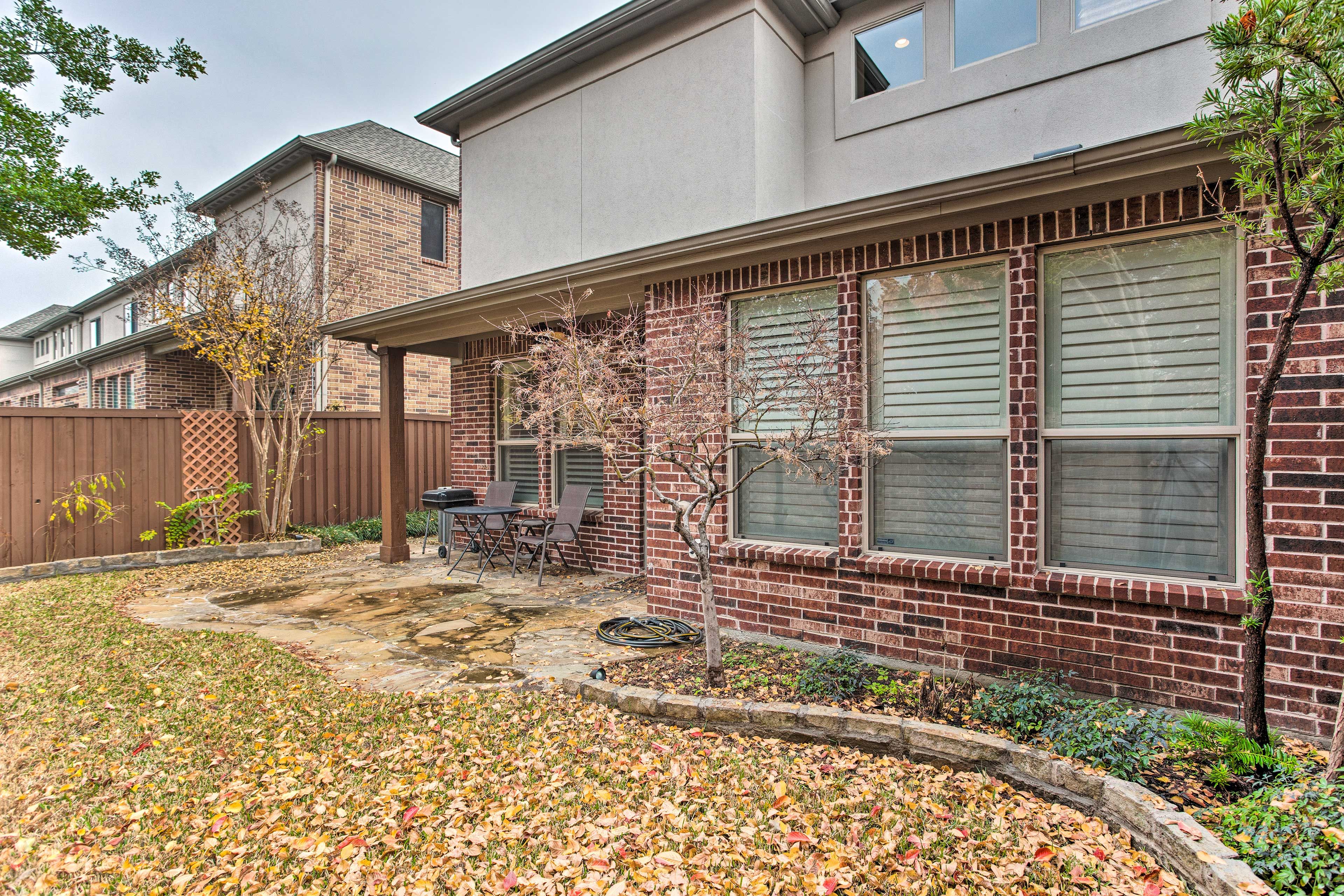 Fenced Backyard | Patio | Seating | Charcoal Grill
