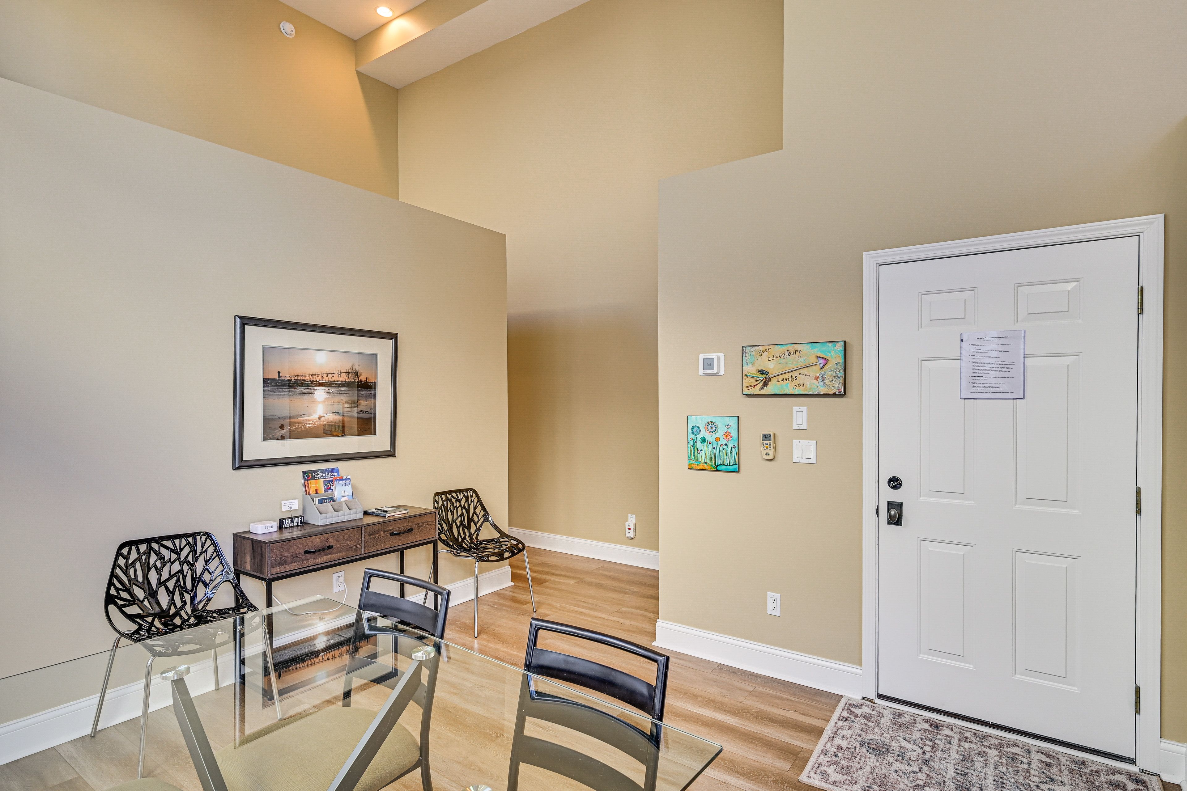 Dining Area | Dishware & Flatware | Balcony Access | 1st Floor