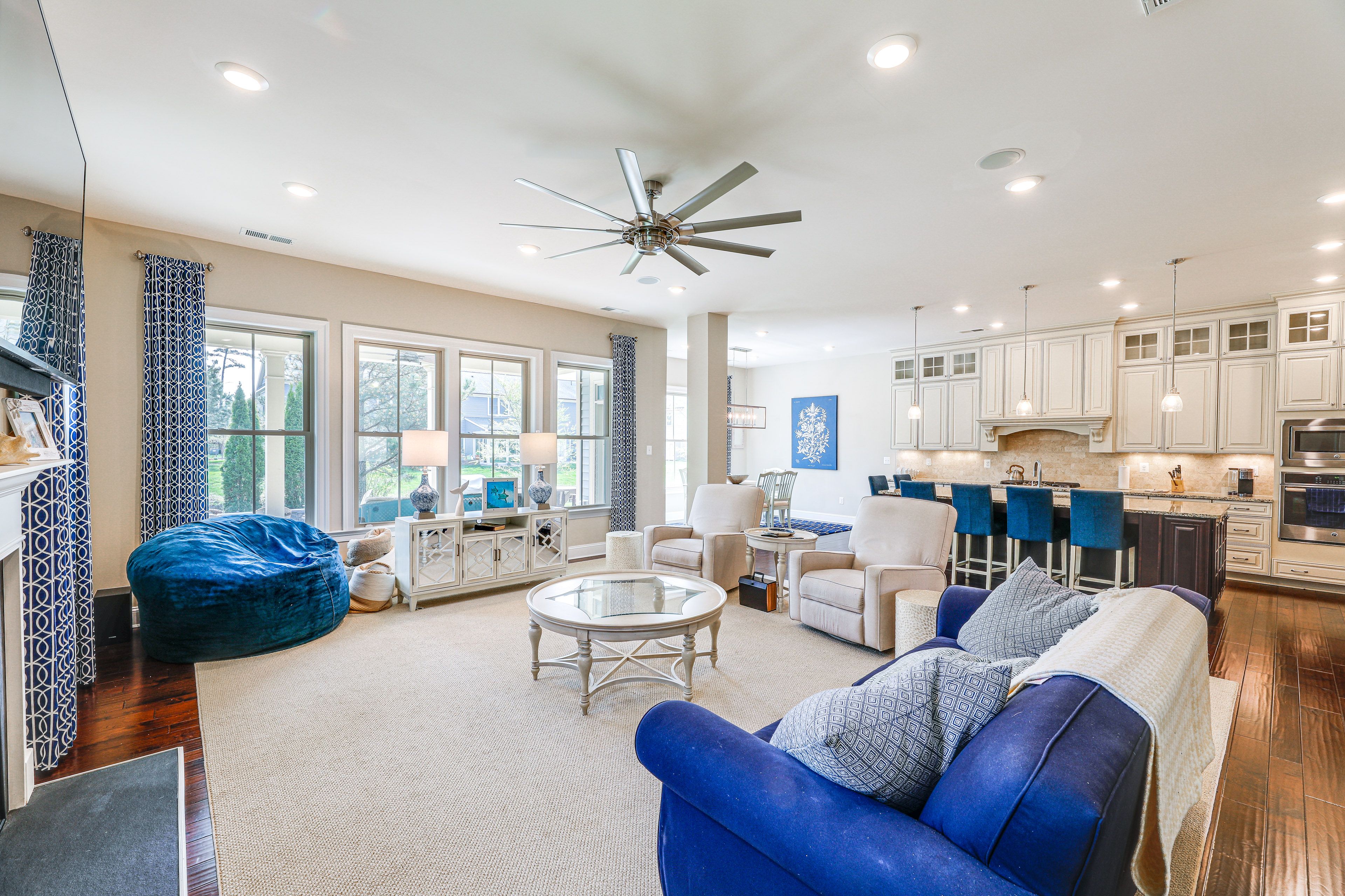 Living Room | 1st Floor | Fireplace | Smart TV | Open Floor Plan
