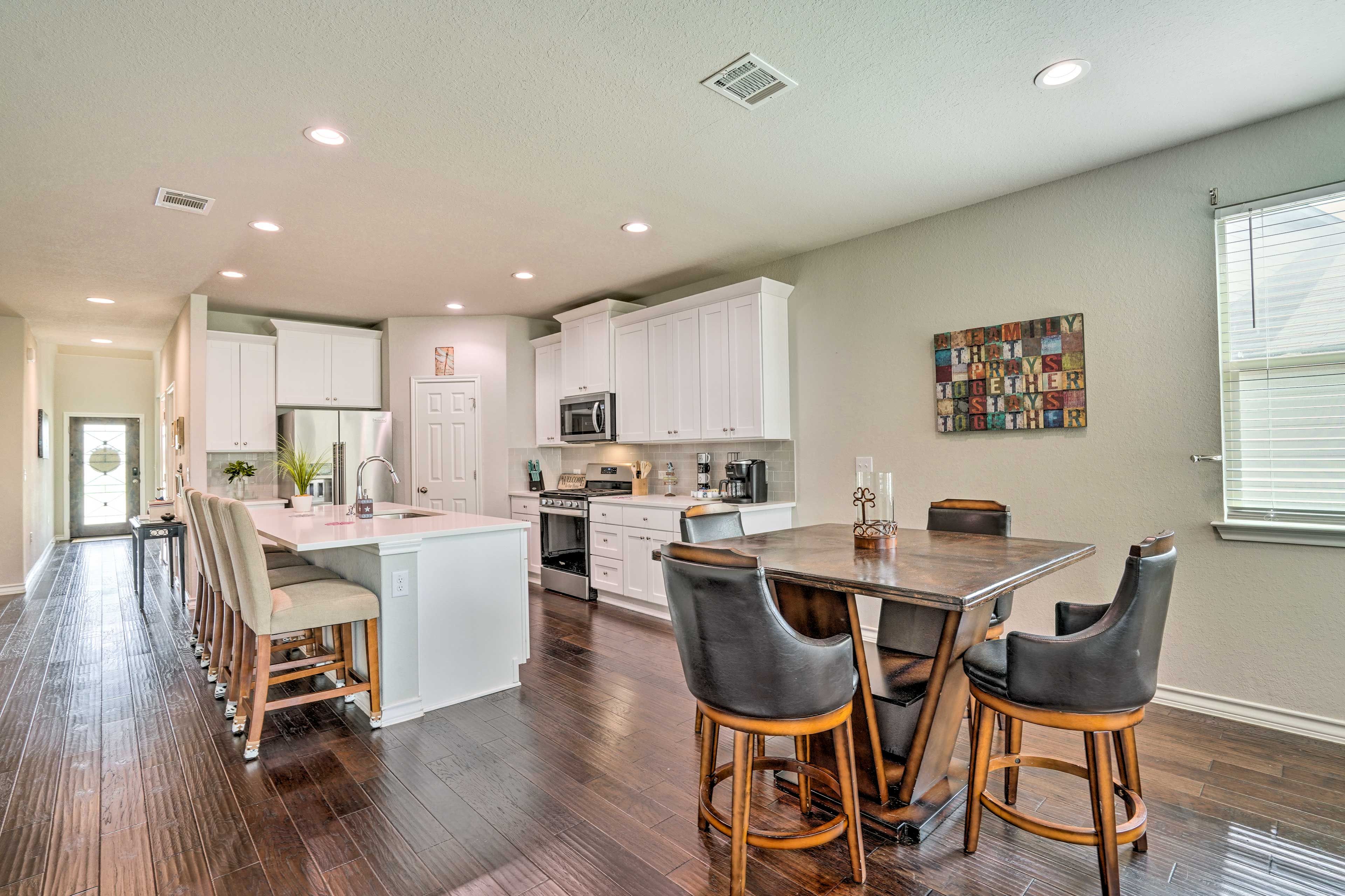 Kitchen & Dining Area | Central A/C & Heat