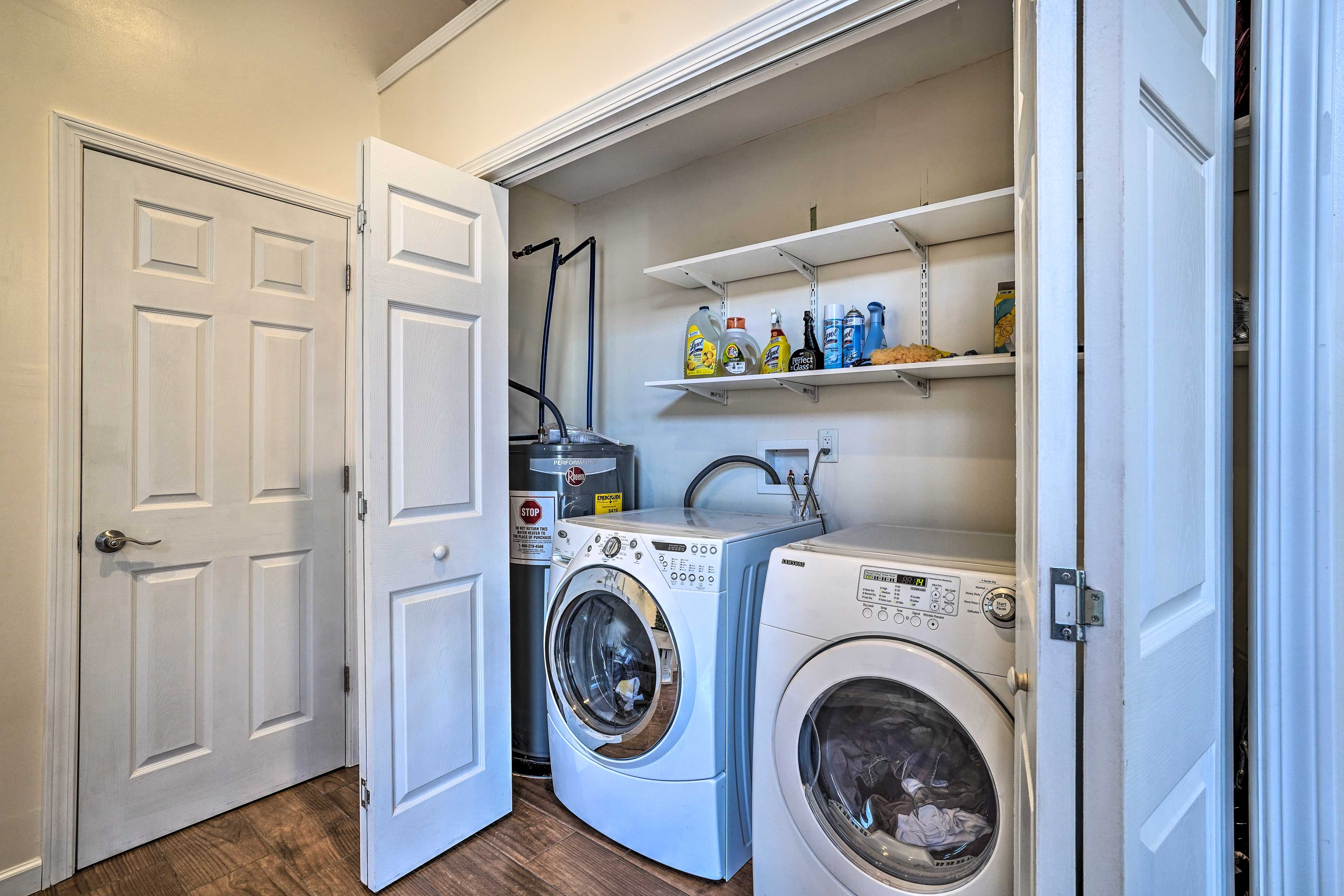 Laundry Area | Washer/Dryer | Laundry Detergent | Hangers | Iron/Ironing Board