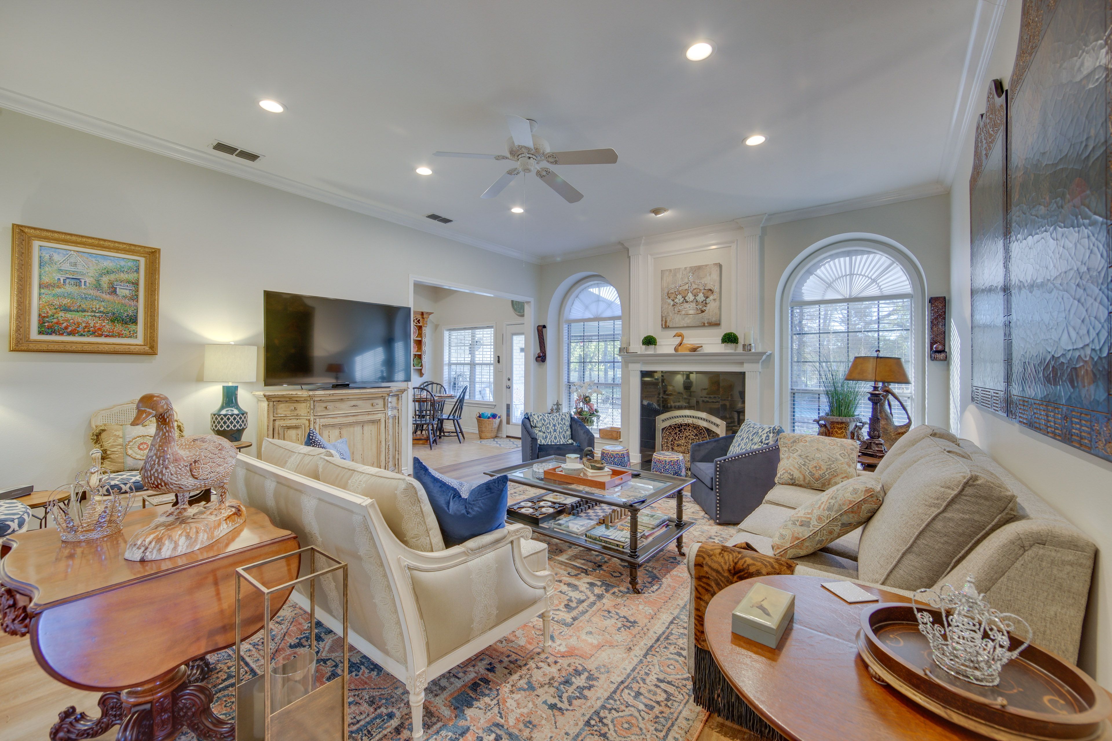 Living Room | Fireplace | Central A/C & Heating