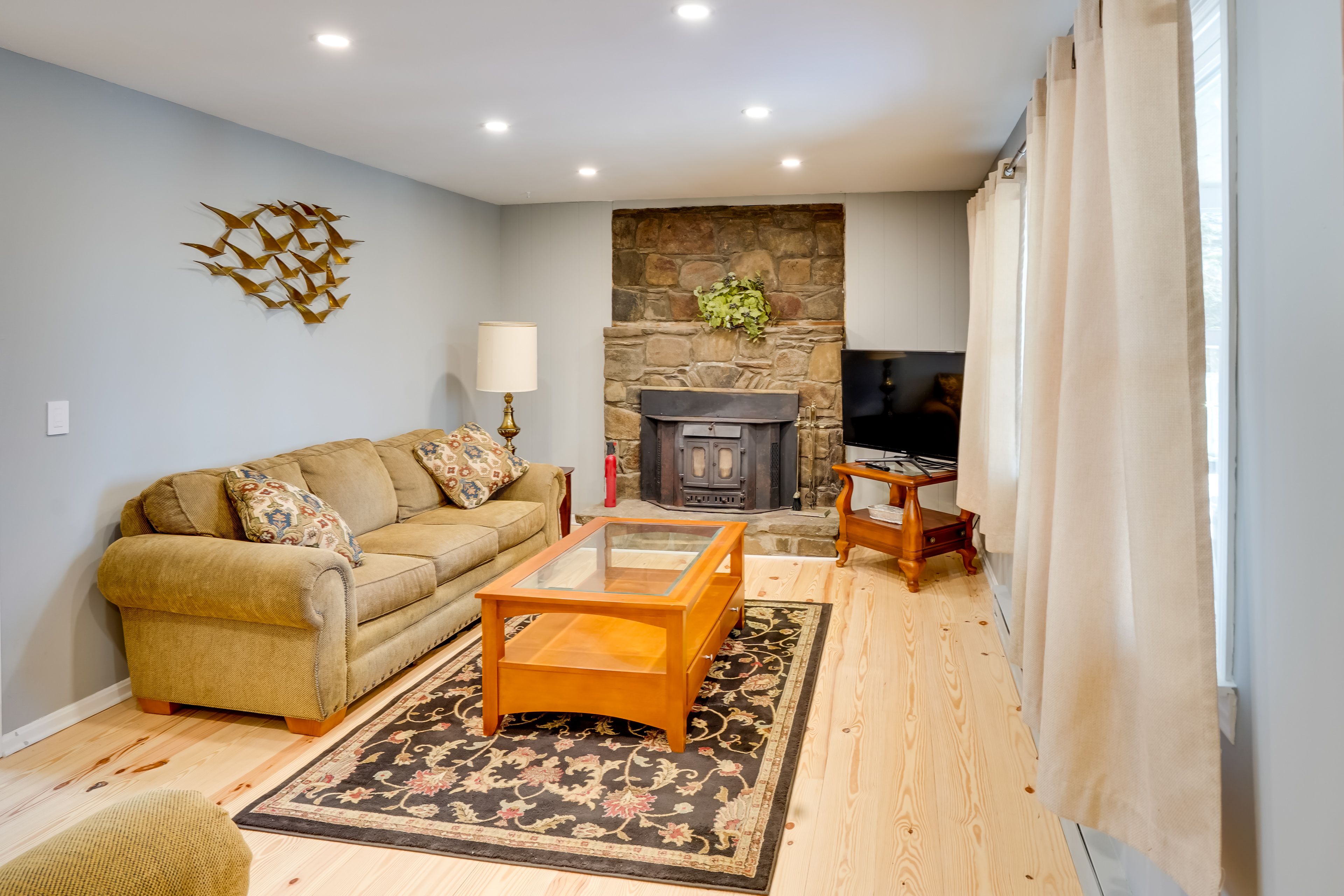 Living Room | Wood-Burning Fireplace