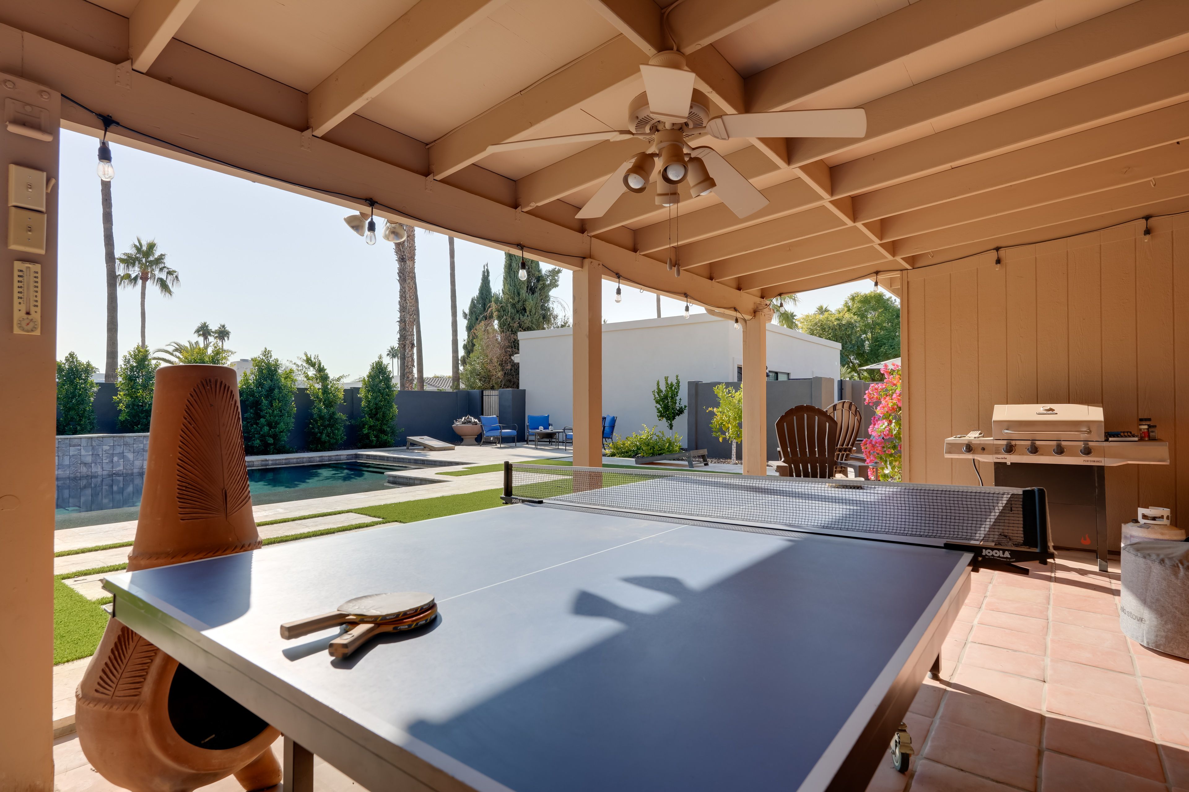 Covered Patio | Ping-Pong Table | Gas Grill | Chiminea