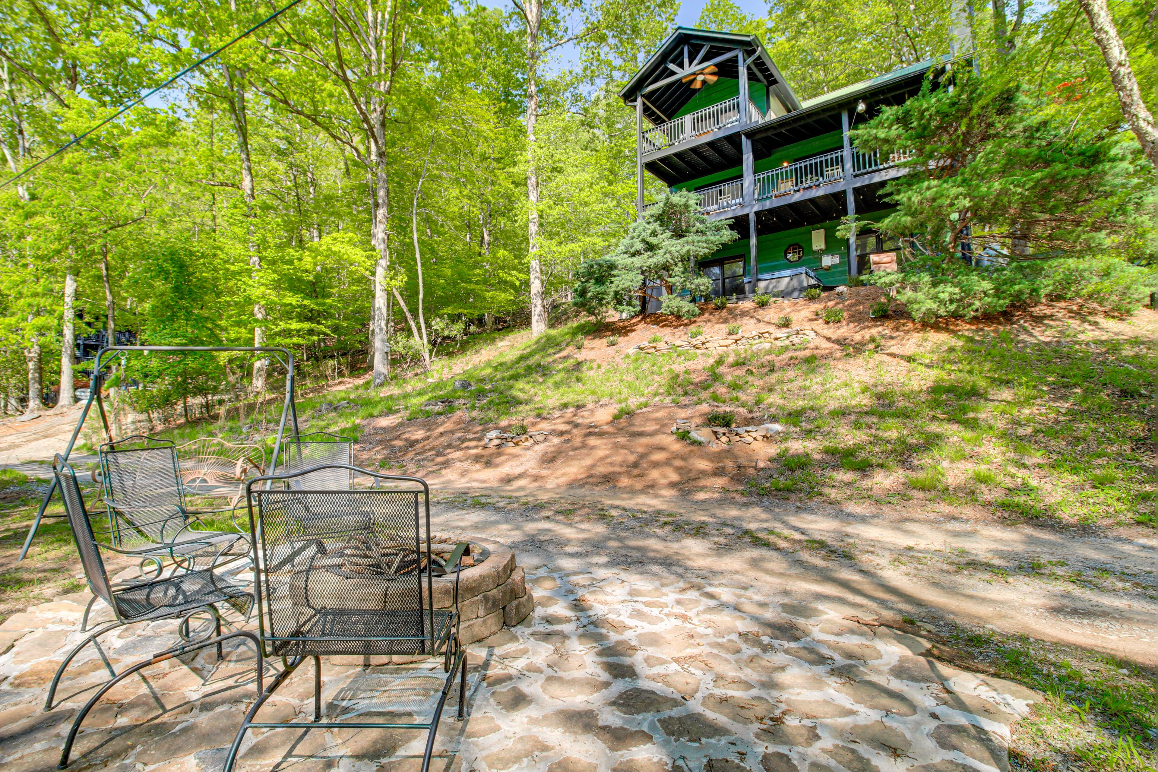 Exterior | Fire Pit | Private Hot Tub | Decks