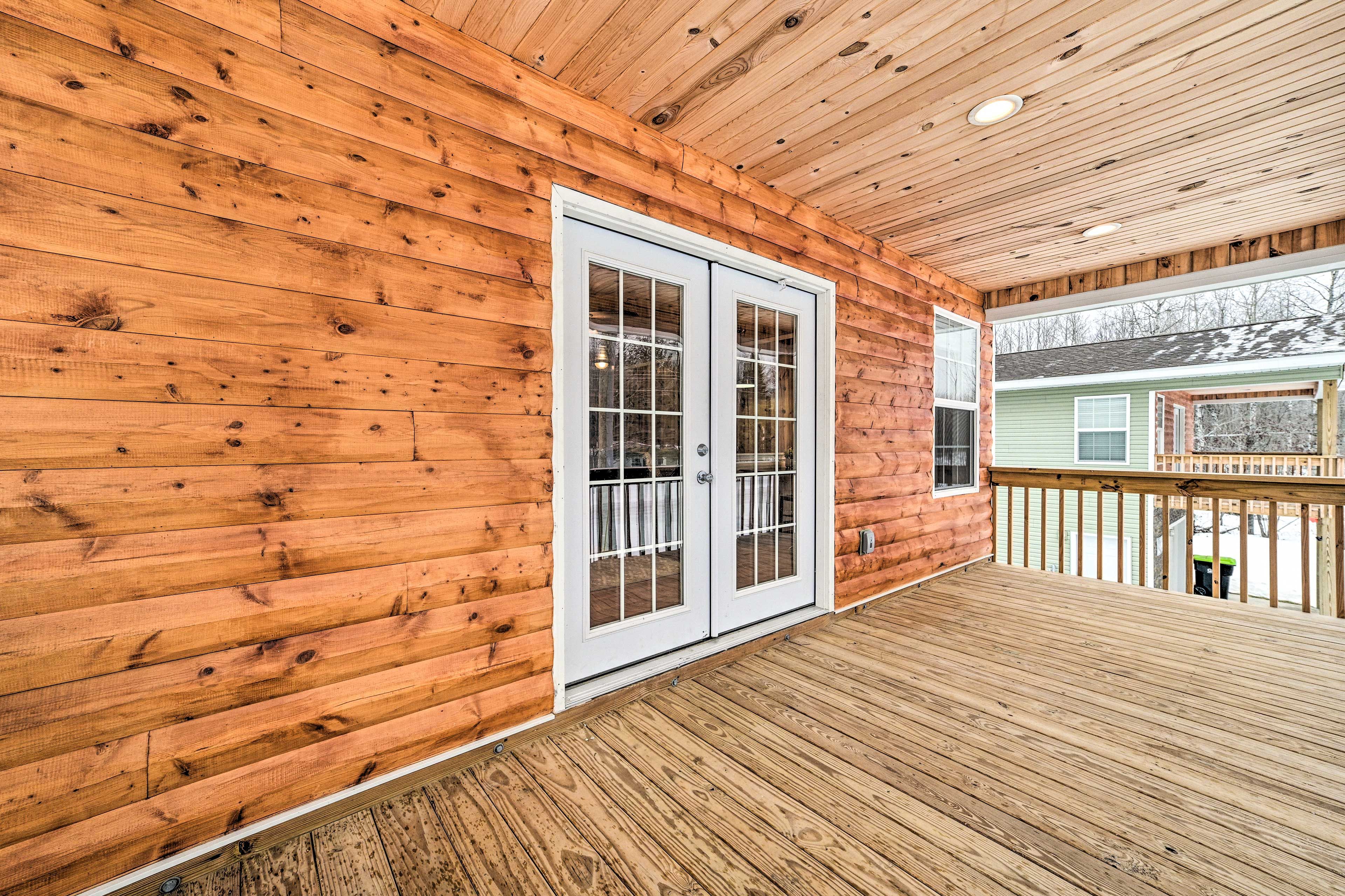 Cabin Exterior | Seasonally Furnished Deck