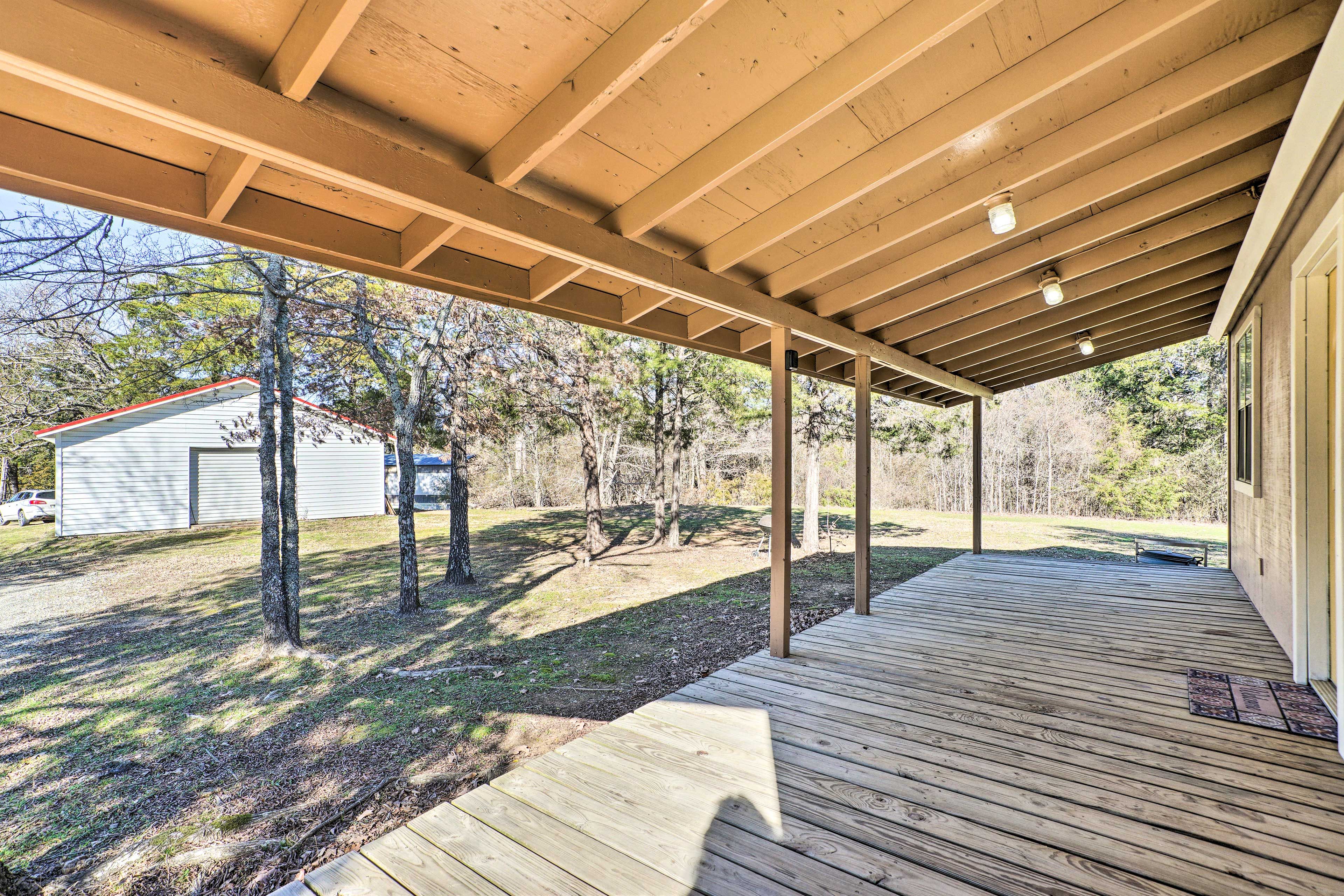 Porch | Yard Area | Forest Views | Charcoal Grill