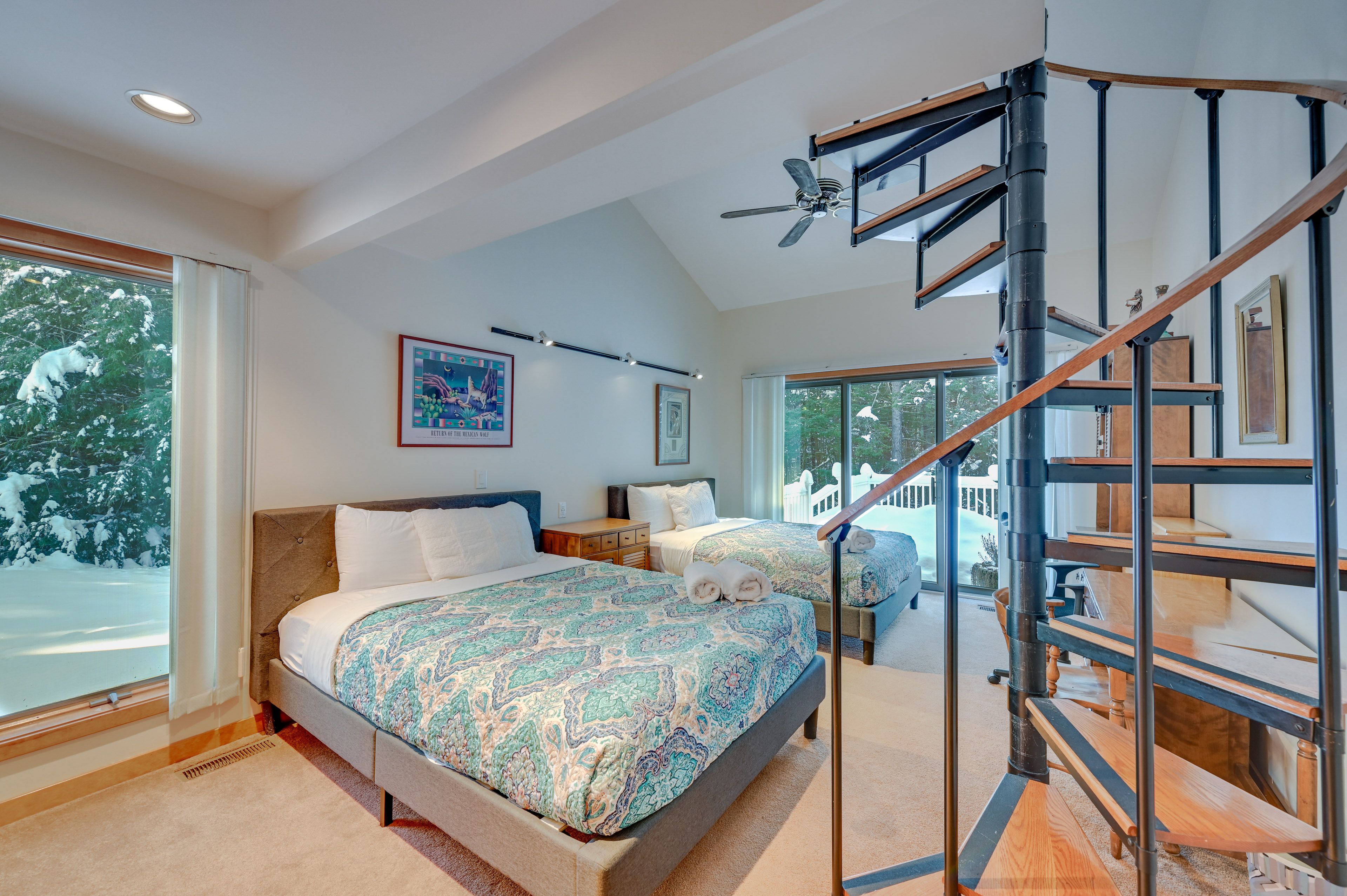 Bedroom 2 | 2 Queen Beds | Loft w/ 2 Twins | Main Level | Home Office Space